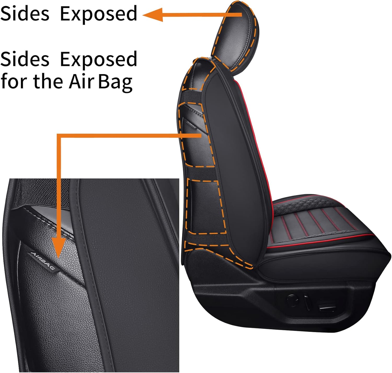 YIERTAI Seat Covers Fit 2009-2026 F150 and 2017-2026 F250 F350 F450 SVT King Ranch SuperCab Lariat Pickup Waterproof Faux Leather Cushion, 5 PCS Full Set/Black-Red