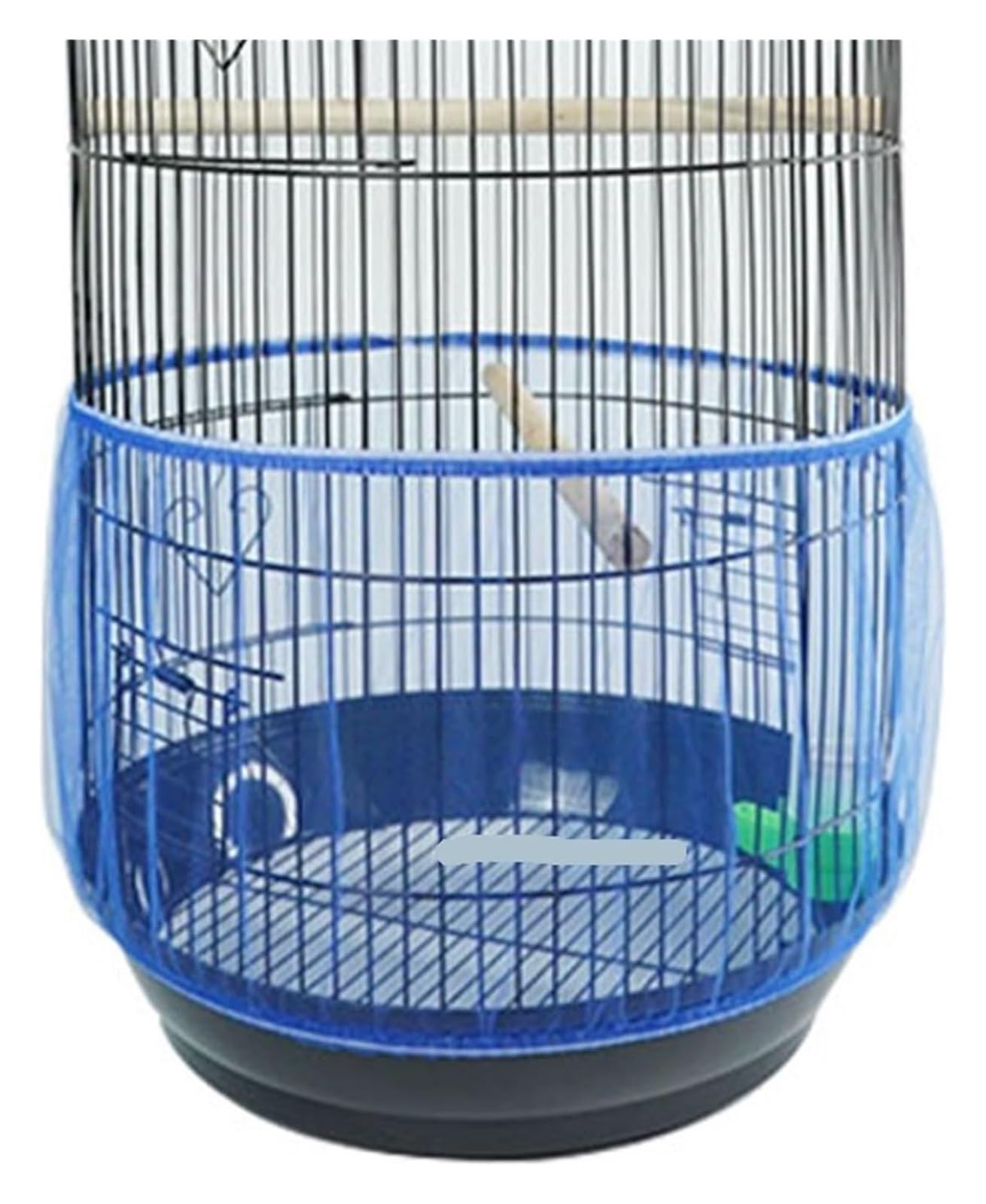 PUYUNA Bird Cage Net Cover, Nylon Mesh Seed Catcher Breathable Blocking Multicolor Multiple Sizes(Blue,M)