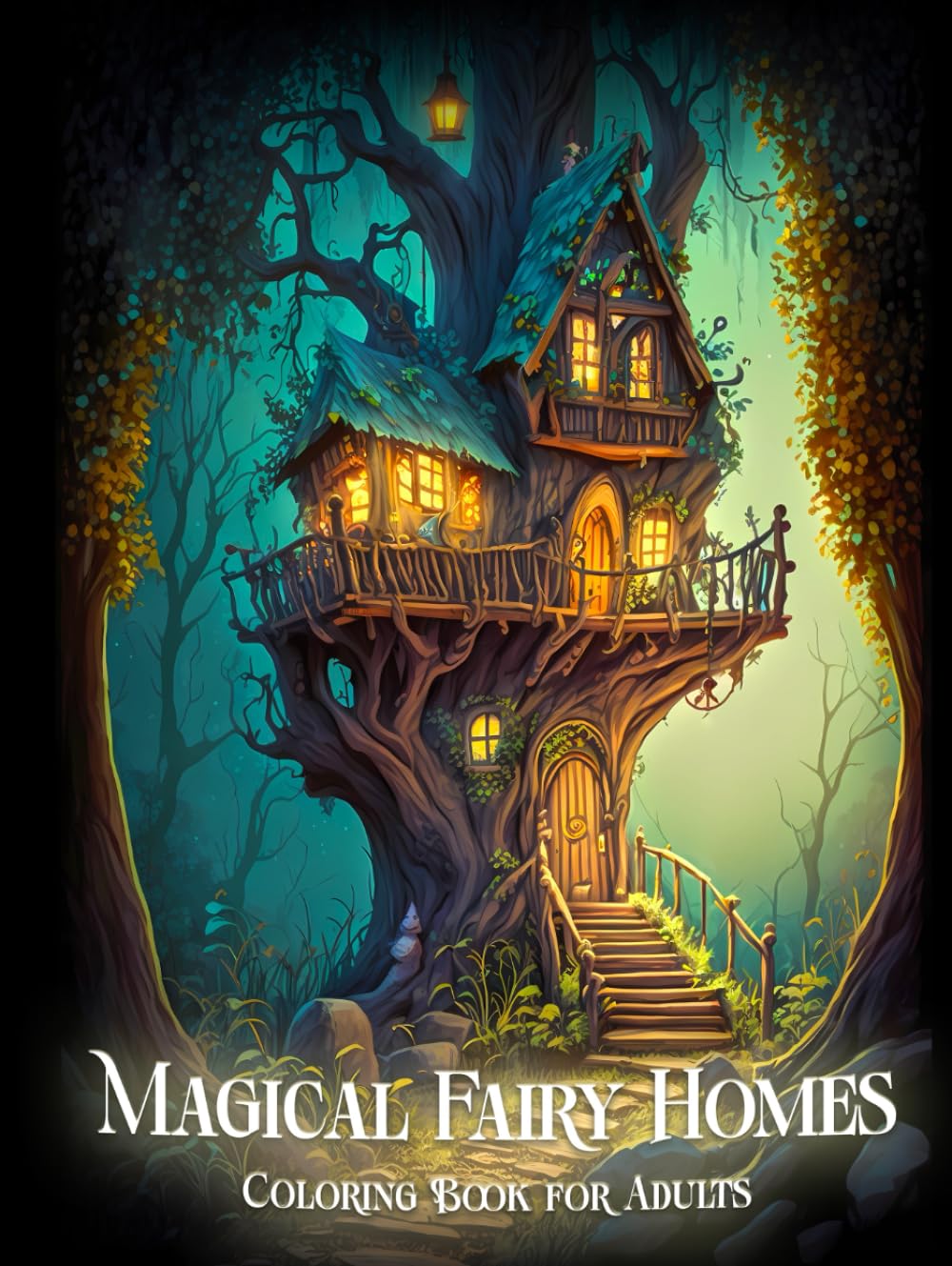 Magical Fairy Homes: A Stress-Relieving Coloring Book for Adults Featuring Fairy Cottages and Treehouses