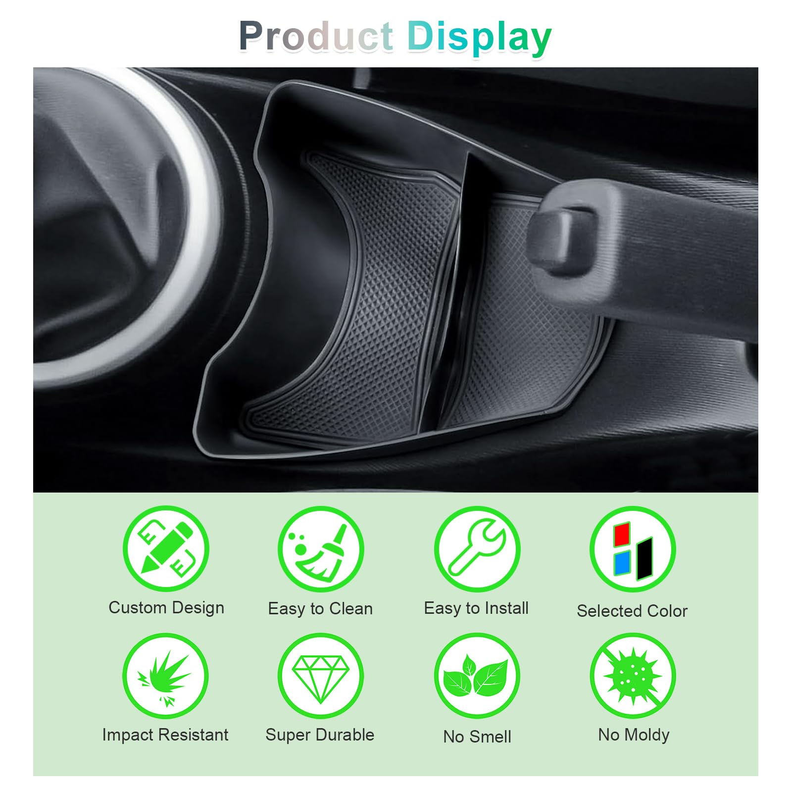 GAFAT Kompatibel mit Renault Twingo 3 2014-2023 2024 Mittelkonsole Aufbewahrungsbox, Twingo 3 Organizer Tray Unten die Mittelkonsole, Mit Rutschfeste Matten, 3M-Klebeinstallation