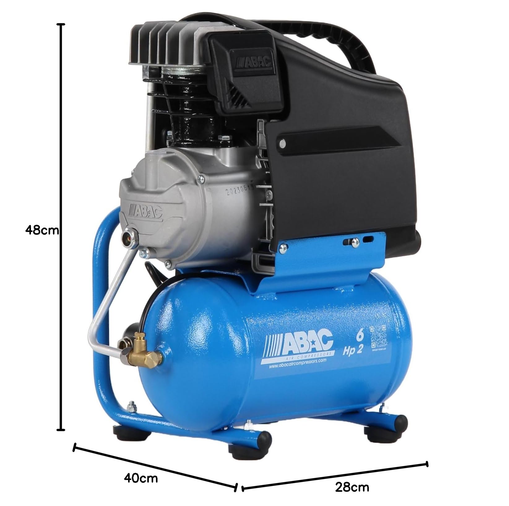 ABAC Compressore d'Aria START L20, 6 Litri, 8 Bar, Potenza 2 CV, Mobile