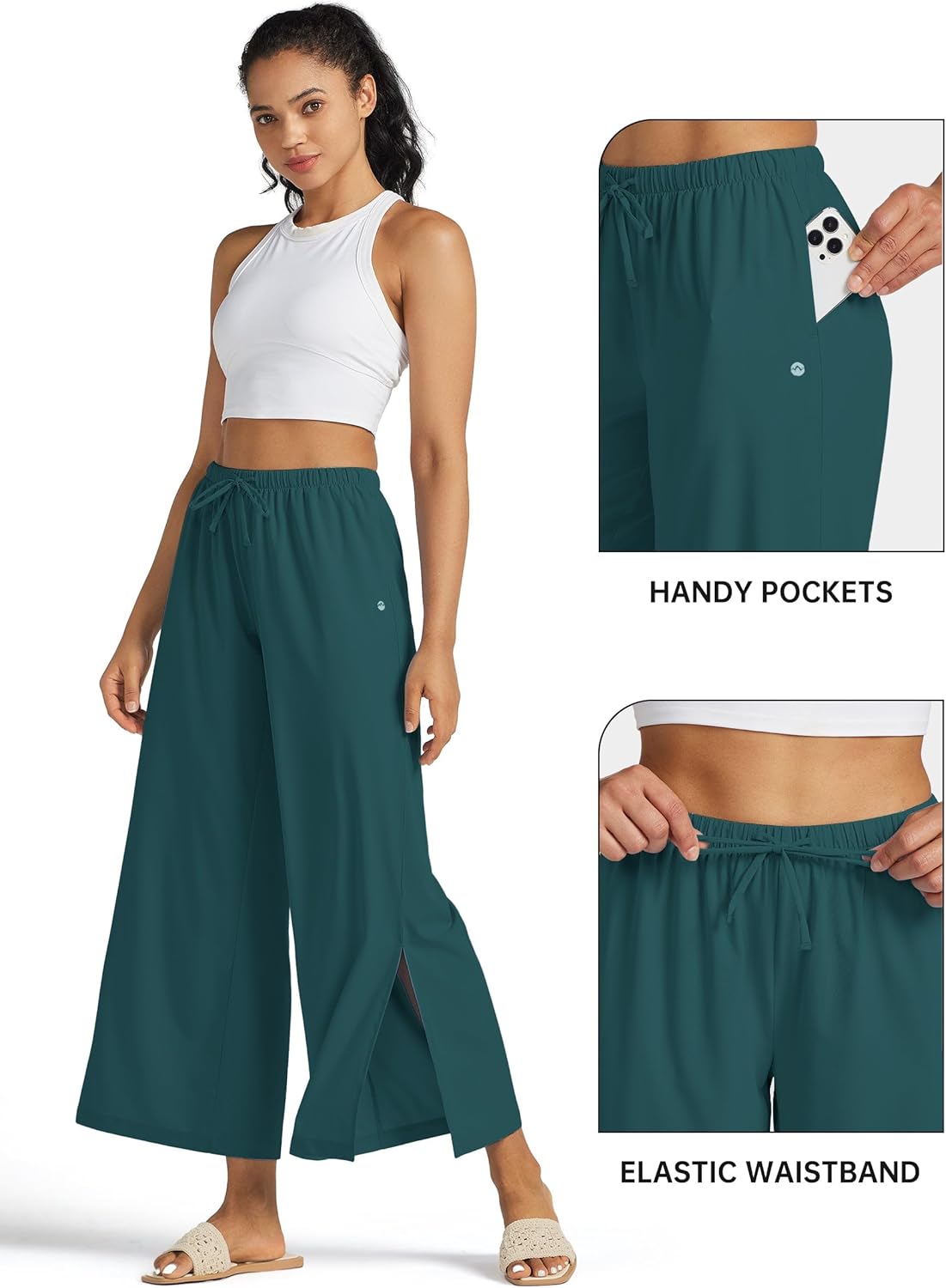 Willit Women's Wide Leg Pants UPF 50+ Swim Beach Pants Lightweight Travel Pants Quick Dry Sun Protective - Image 5