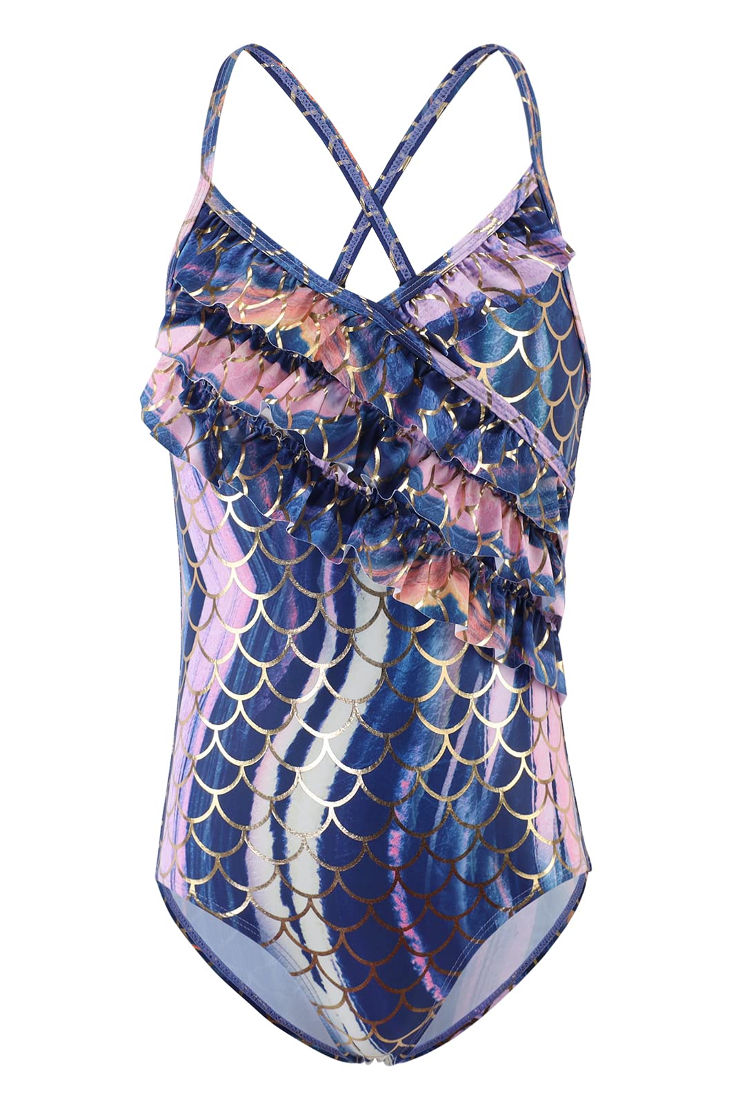 Girls One Piece Swimsuits Mermaid Bathing Suits Summer Swimsuit 2-14 Years