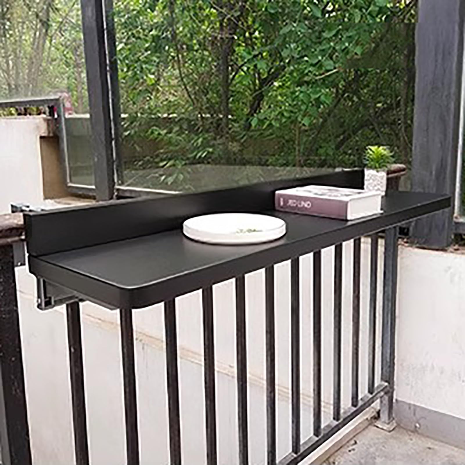 Table de balcon pliable de 100 cm idéale pour aménager un petit espace extérieur