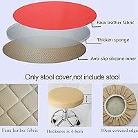 Vista 3 de Funda redonda para taburete de bar, asiento acolchado de poliuretano impermeable con protectores elásticos, alivia la presión, diámetro de 13