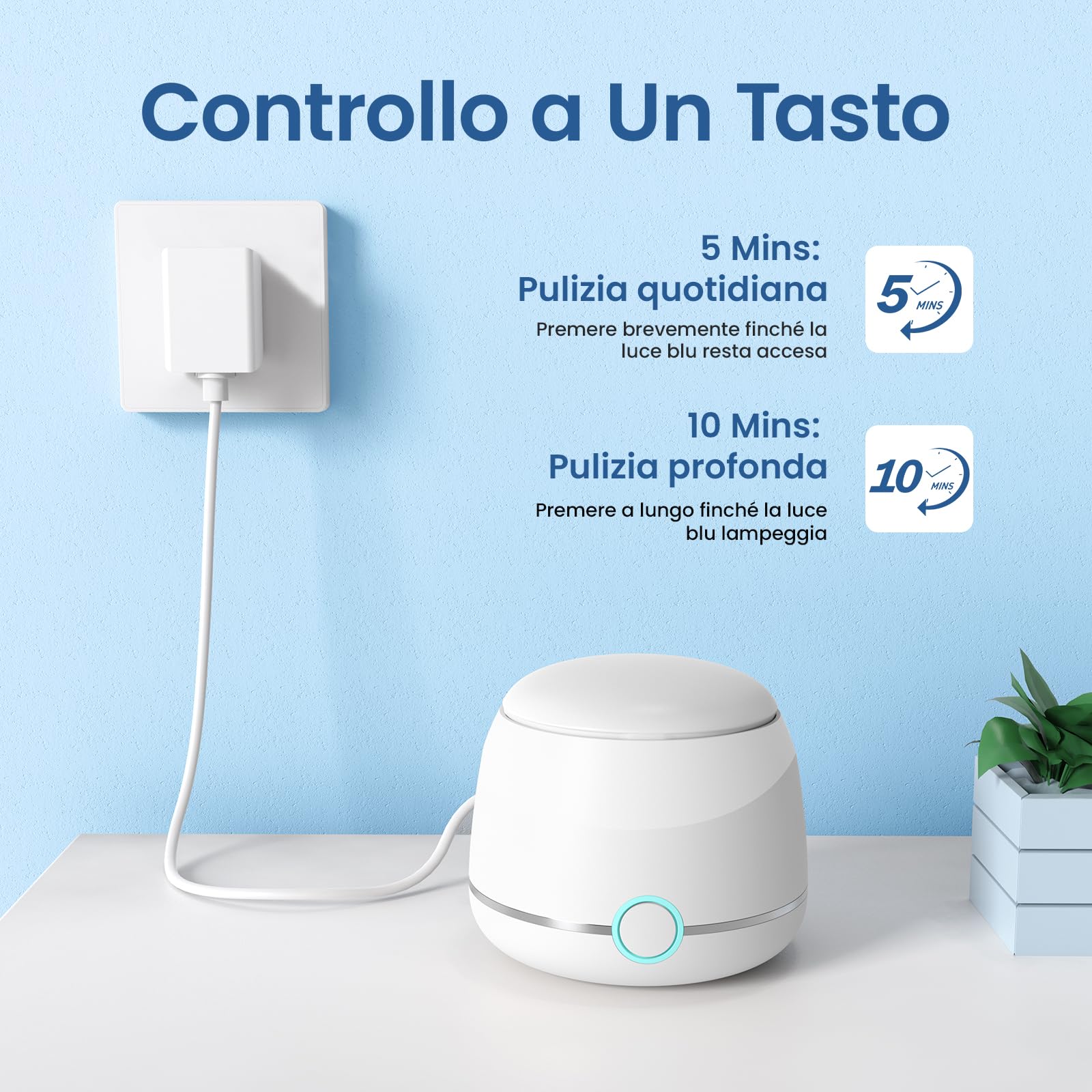 Pulitore Ultrasuoni, U-VKK pulitore ultrasuoni apparecchio denti da 45000 Hz, 2 modalità, Adatto per la pulizia di apparecchi ortodontici, testine di spazzolini da denti, gioielli, ecc