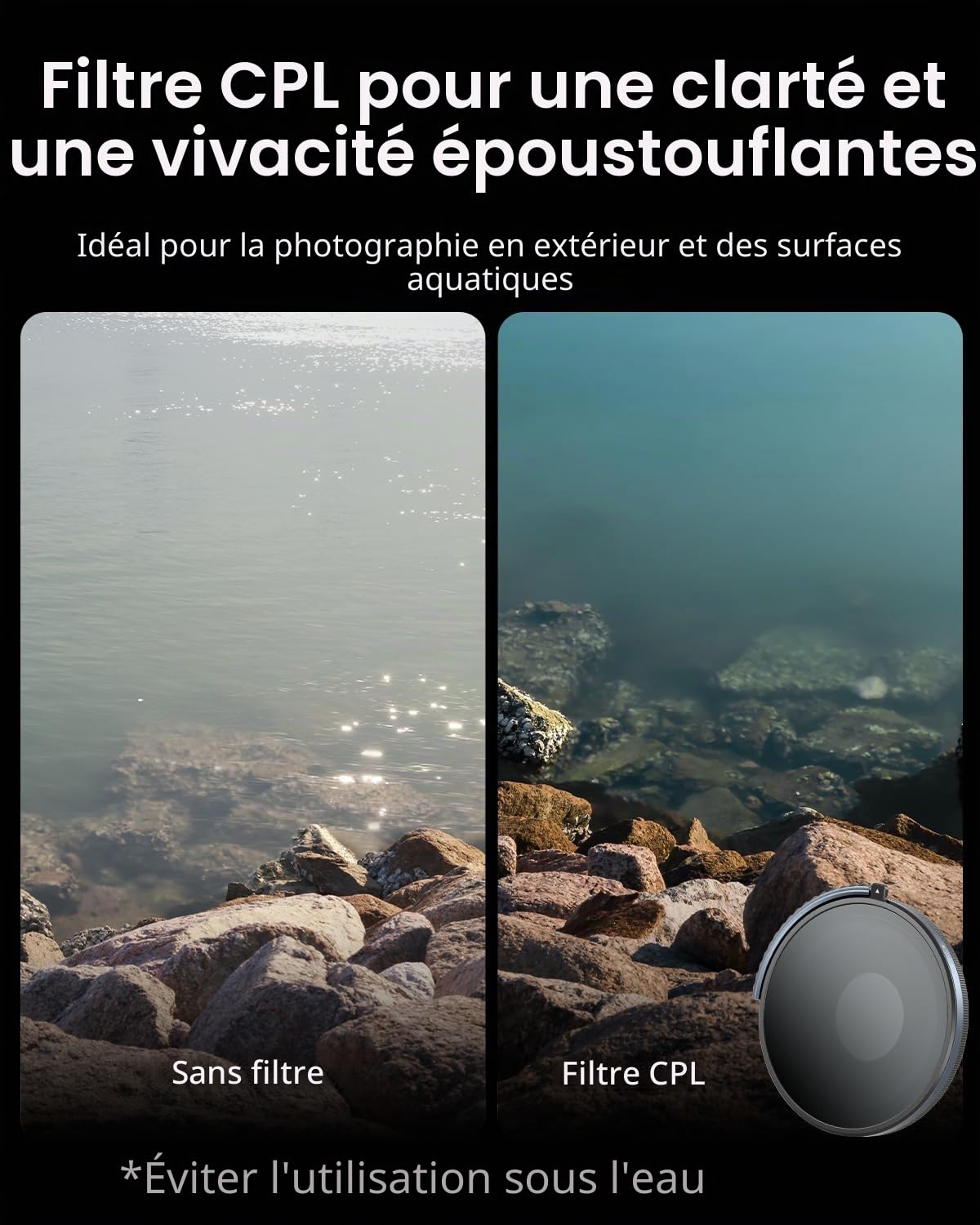 SMALLRIG Filtre CPL et VND 3-5 pour GoPro Hero 13/12/11/10, Combinant ND8, ND16, ND32, Filtre CPL en Un Seul, Accessoires de filtres Polarisants à Densité Neutre, Verre Optique HD Multicouche