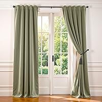 Vista 112 de Lazzzy - 2 paneles de cortinas opacas de terciopelo, con aislamiento térmico, con bolsillo para cortinero, para dormitorio, sala de estar