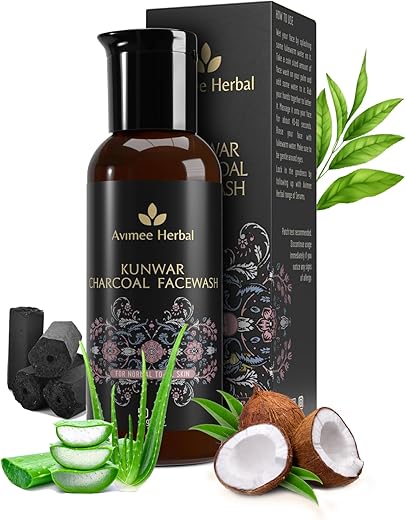 Avimee Herbal Kunwar Charcoal Face Wash I For Oil & Dust Free Skin That Glows From Within | Deep Cleaning With Activated Charcoal & Neem Extracts |…