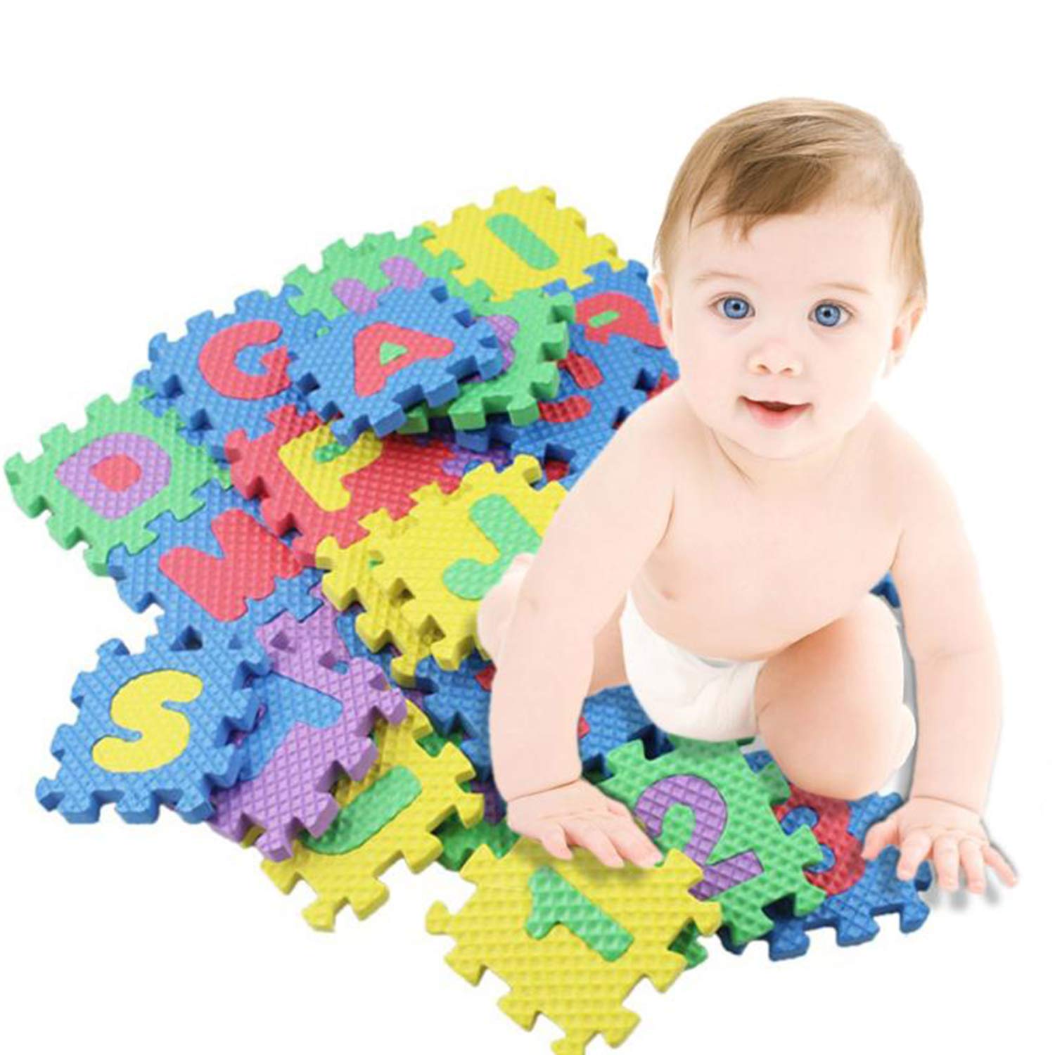 Saubhagya Global 36pcs/Set-7cm Mini Children Alphabet Letters Numerals Puzzle Colorful Kids Rug Play Mat Soft Floor Crawling Puzzle Kids Educational Toys (B08CSWR9RP) Amazon Price History, Amazon Price Tracker