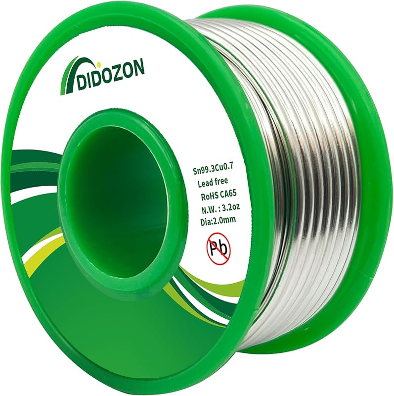 Lead-Free Solder Wire, Sn99.3/Cu0.7 Alloy, 2.0mm Diameter, 0.2Lb Spool for Stained Glass, Copper Pipe, Jewelry Repair, RoHS Compliant (0.2, Pounds)