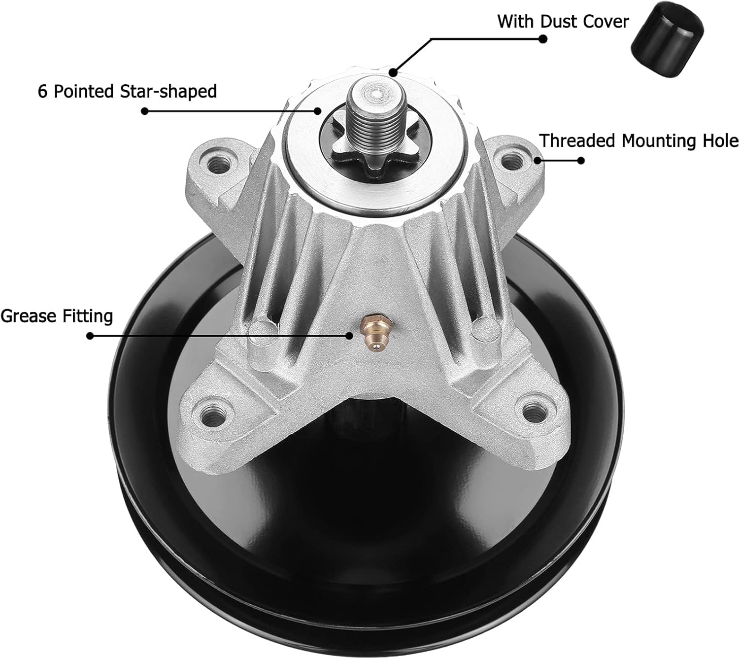 918-04865A Spindle Assembly fit for Cub Cad Mower - 618-04636 Spindles fit for Cub Cad LTX1045 LTX1046, Craftsman LT2000 LT2500, Greasable Spindle for Troy Bilt MTD Riding Lawn Tractor, 2 PACK