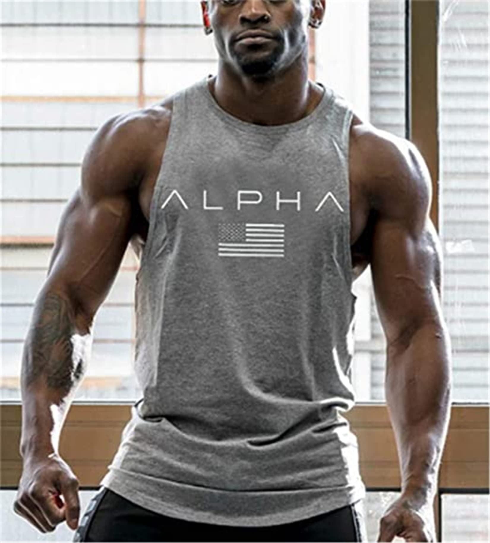 Camiseta Tirantes Hombre Camiseta de Tirantes Deportiva Bodybuilding Culturismo Camiseta sin Mangas para Hombre Fitness Deportiva Deporte Masculina para Entrenar Gym