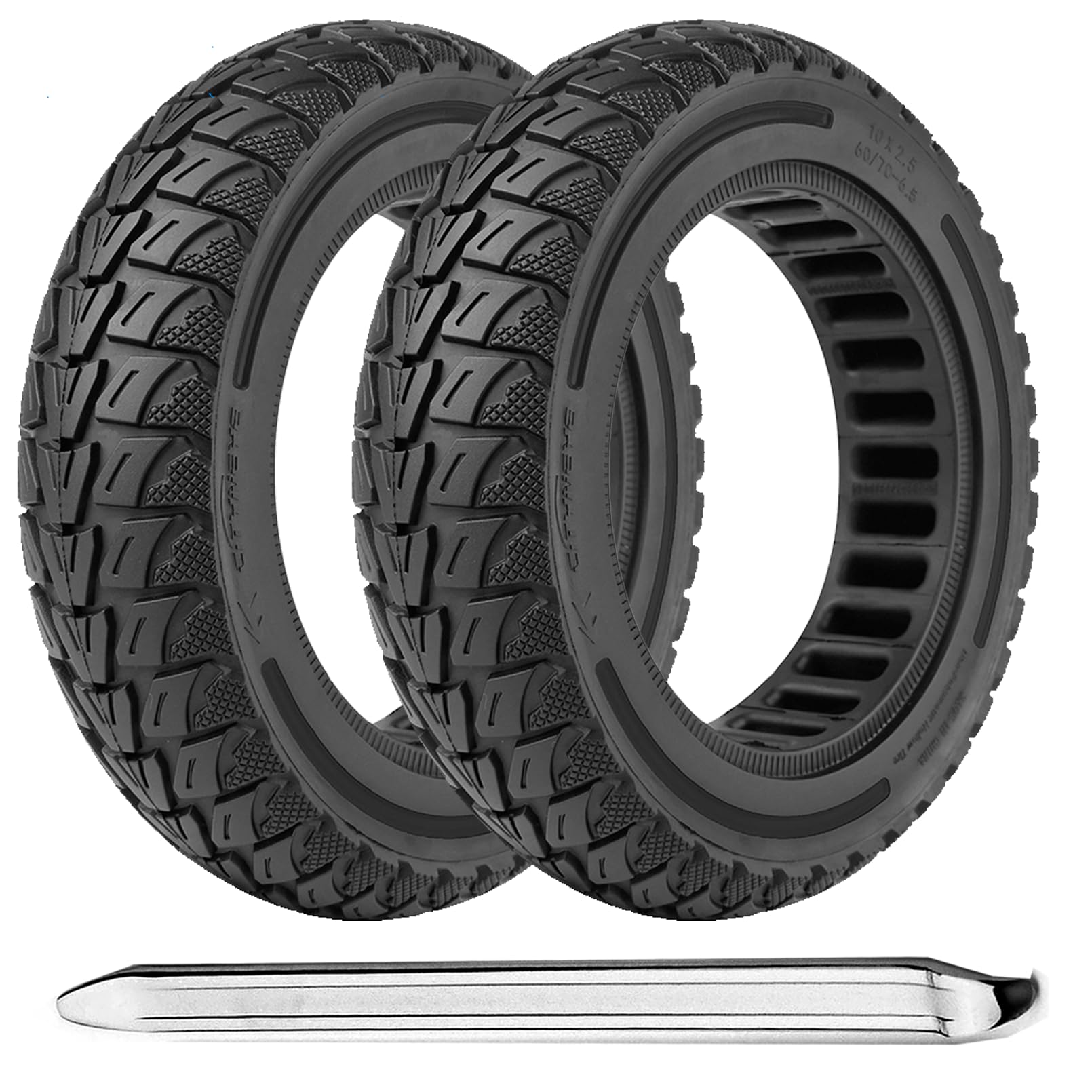 TOCBEUU 10x2.5 Inch Solid Tires for Electric Scooter, 60/70-6.5 Replacement Wheels, Rubber Tyre for Segway Ninebot Max G30P/G30LP/G30/G30D/G30E/G30LP/G30D II/G30 Max/G2/F2 pro& Hiboy S2 MAX (2PCS)