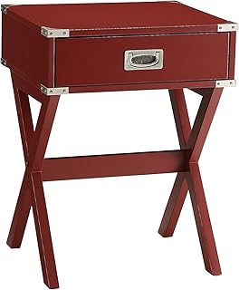 Acme Babs 1-Drawer Wooden End Table in Red