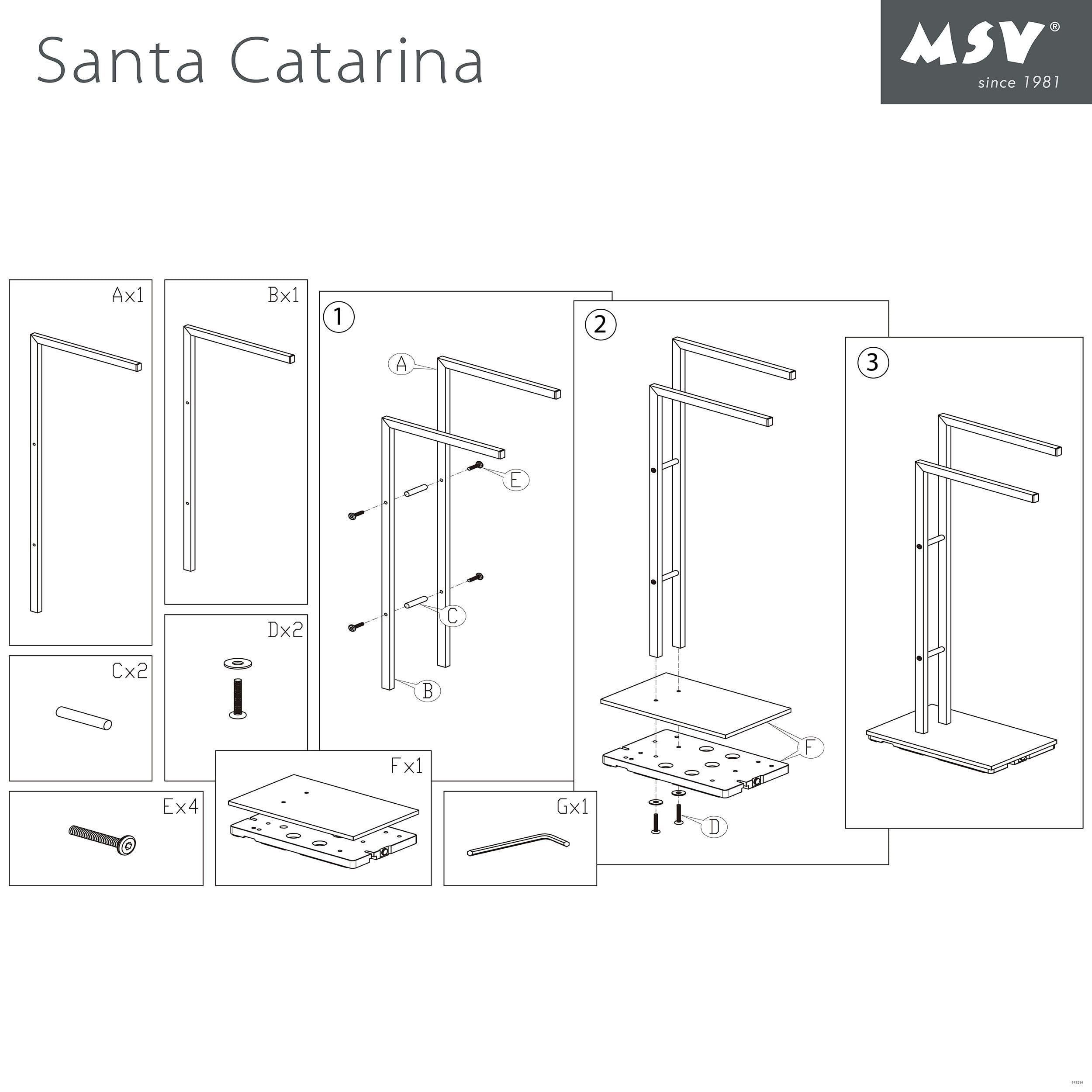MSV Porta Asciugamani Doppio Acciaio Santa Catarina Cromo
