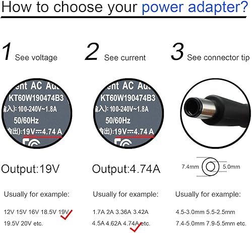 Miniatura 3 de 19.5V 3.33A Adaptador de CA DC Cargador de cable de alimentación para HP UltraSlim Docking Station 2013 US D9Y32UT#ABA D9Y32AA D9Y32UT D9Y19AV
