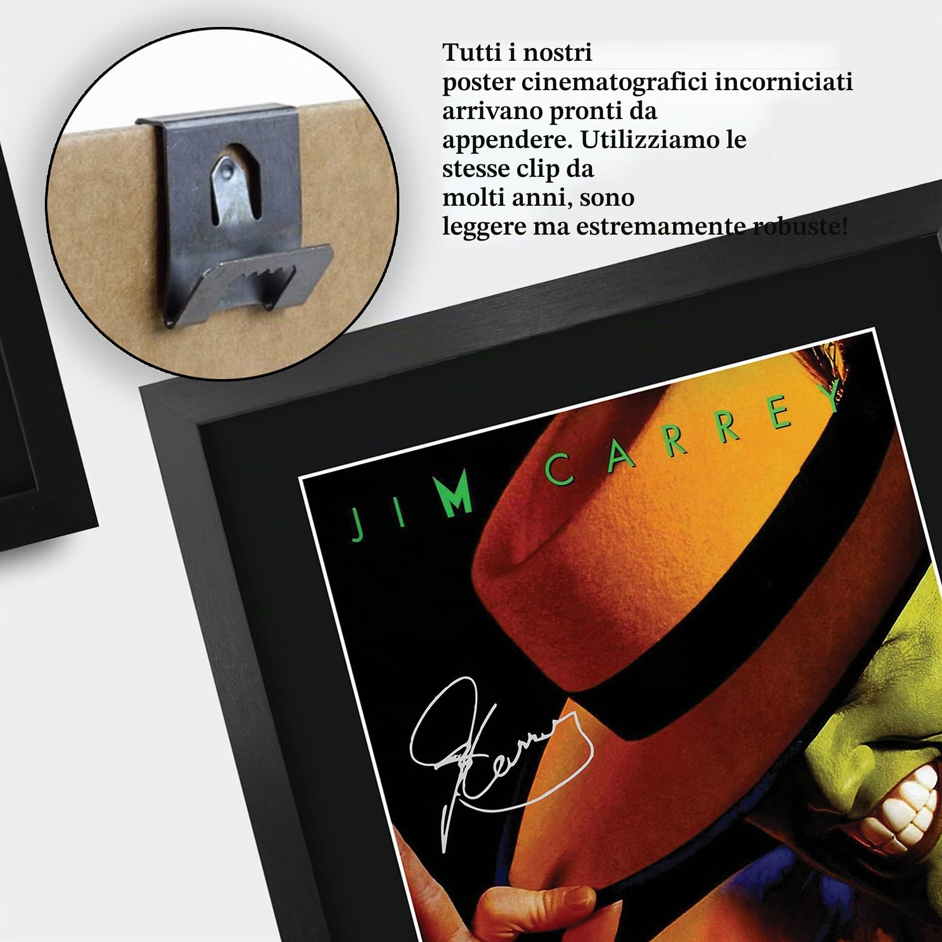 HWC Trading The Mask A3 Incorniciato Firmato Regalo Visualizzazione delle Foto Print Immagine Autografo Stampato per Jim Carrey Fan Movie Poster