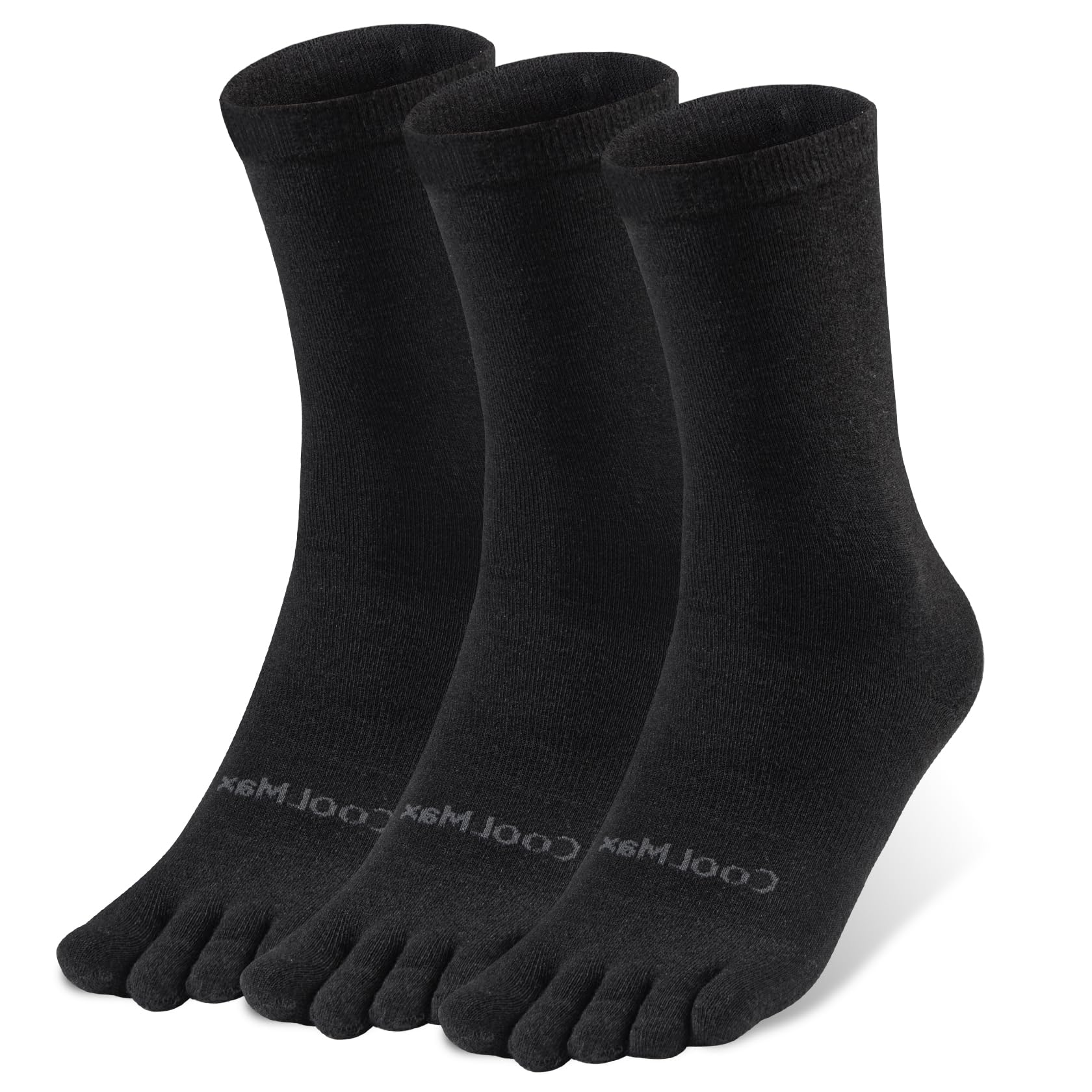 Toe Socks Liner Crew Socks for Men Women Coolmax Five Finger Socks 3 Pairs Running Socks