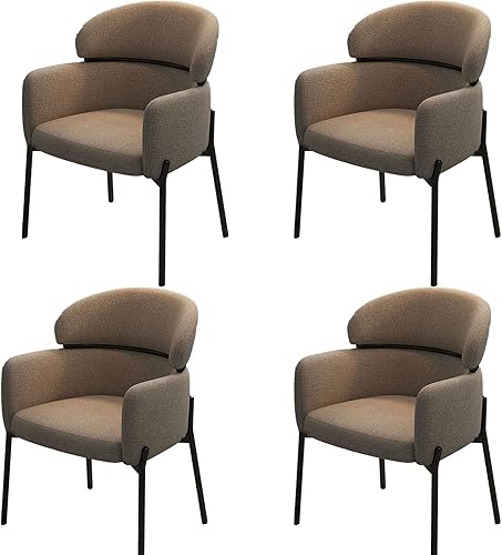 Miniatura 9 de Sillas de cocina de comedor con lino de algodón, juego de sillas de comedor con cojines, silla de sala de estar con almohadilla antideslizante