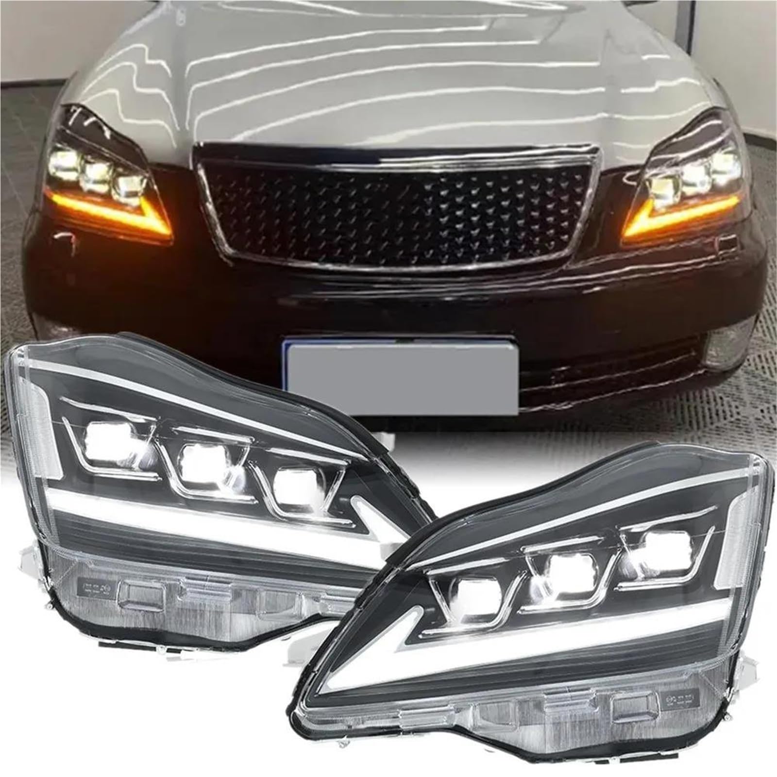 Migliora la sicurezza della guida notturna Auto Faro Anteriore DRL Indicatori Di Direzione Dinamici Accessori Per Toyota Per Crown 2003 2004 2005 2006 2007 2008 2009
