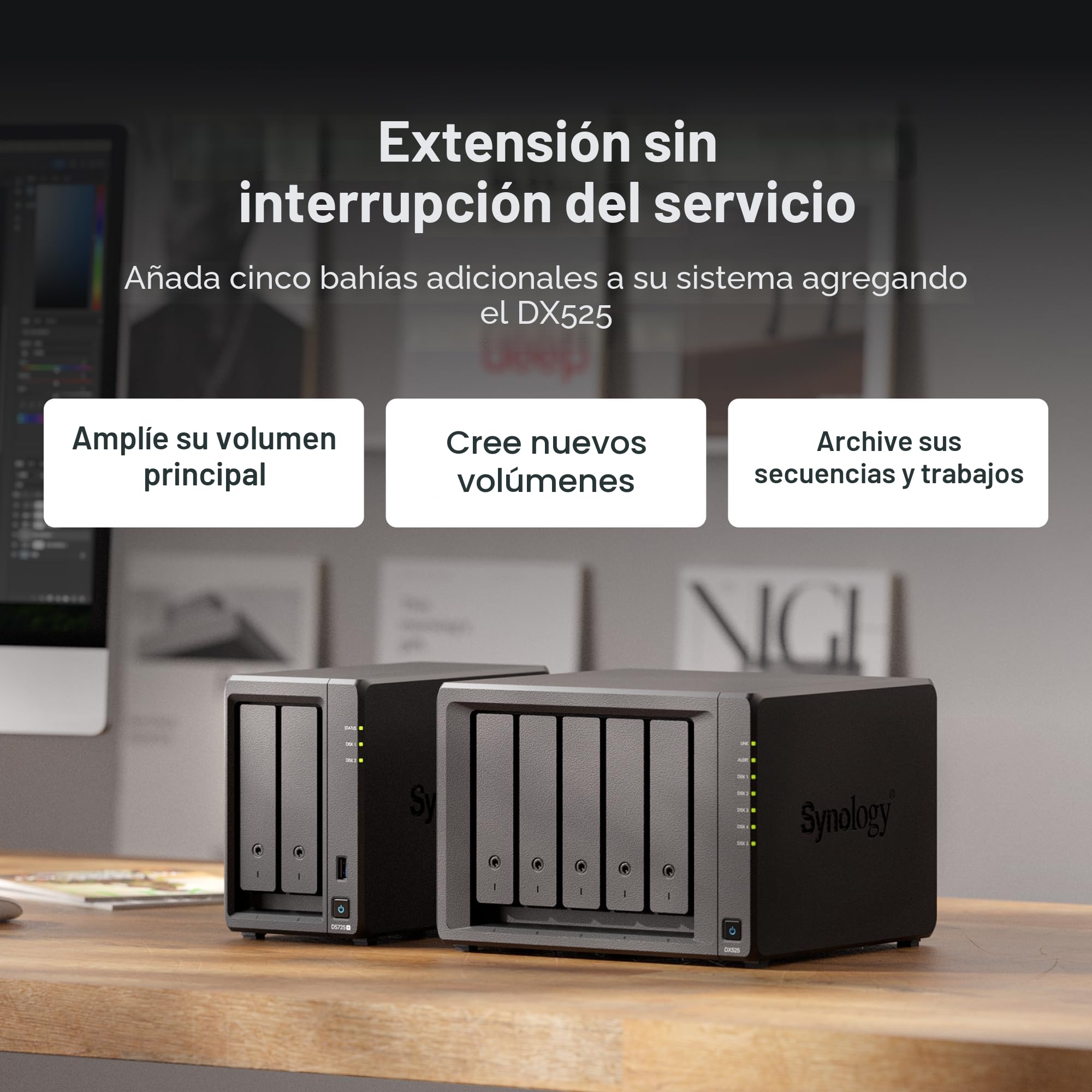 Synology DiskStation DS1525+ Servidor de Almacenamiento Ryzen Embedded V1500B 8 GB DDR4 0 TB - Negro