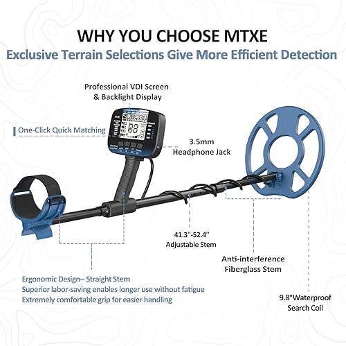 Miniatura 7 de DR.ÖTEK Detector de metales, IP68 totalmente impermeable, puntero de pin con pantalla LCD, con detector de metales para adultos y niños, modos