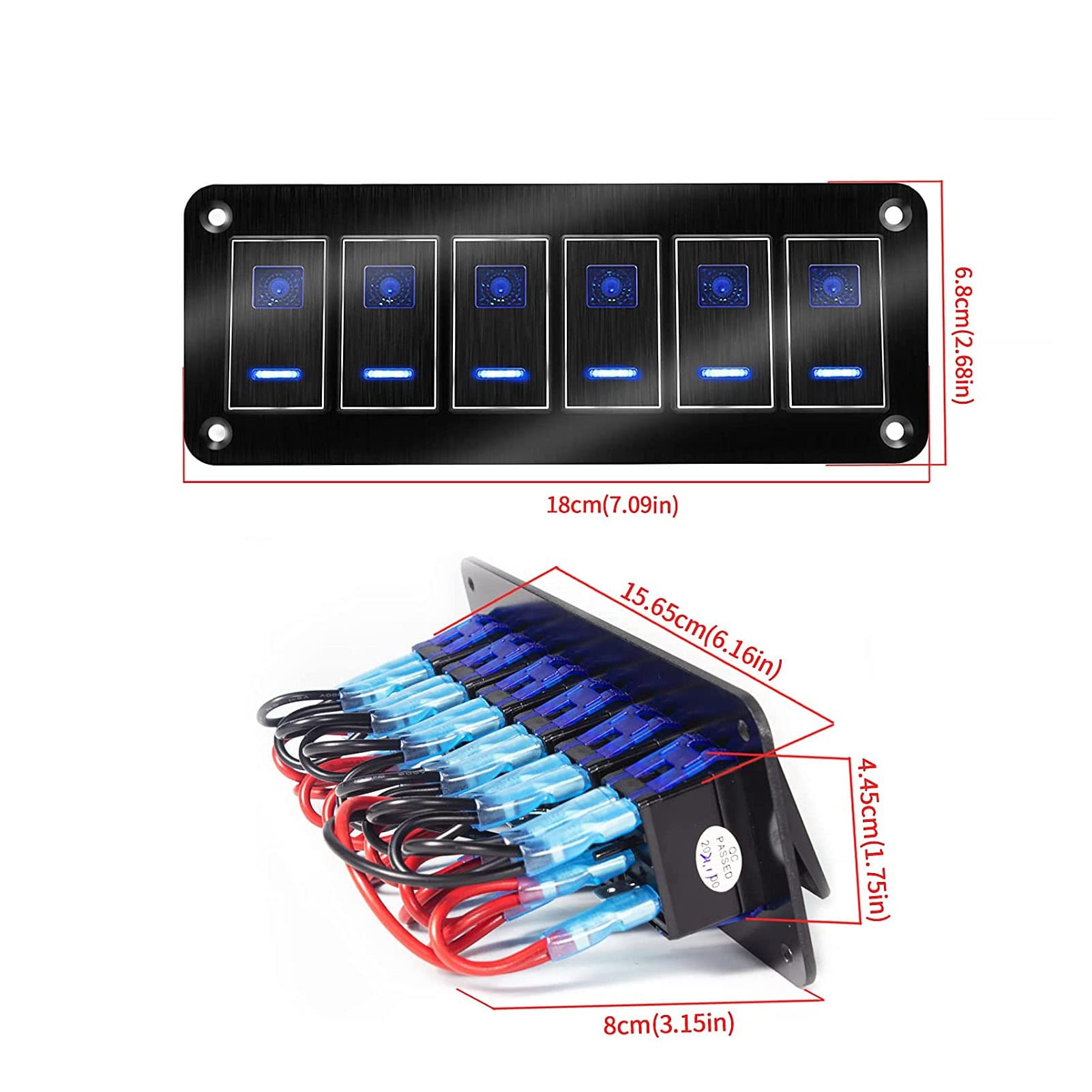 Pannello Interruttori ETOPARS 5 Interruttori | 12V-24V Impermeabile IP67 | Per Auto E Barca