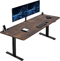 Vista 132 de VIVO DESK-KIT-1B7N-36 - Escritorio eléctrico de pie rústico de 71 x 36 pulgadas, ajuste de altura de memoria, serie 1B, marco negro con parte