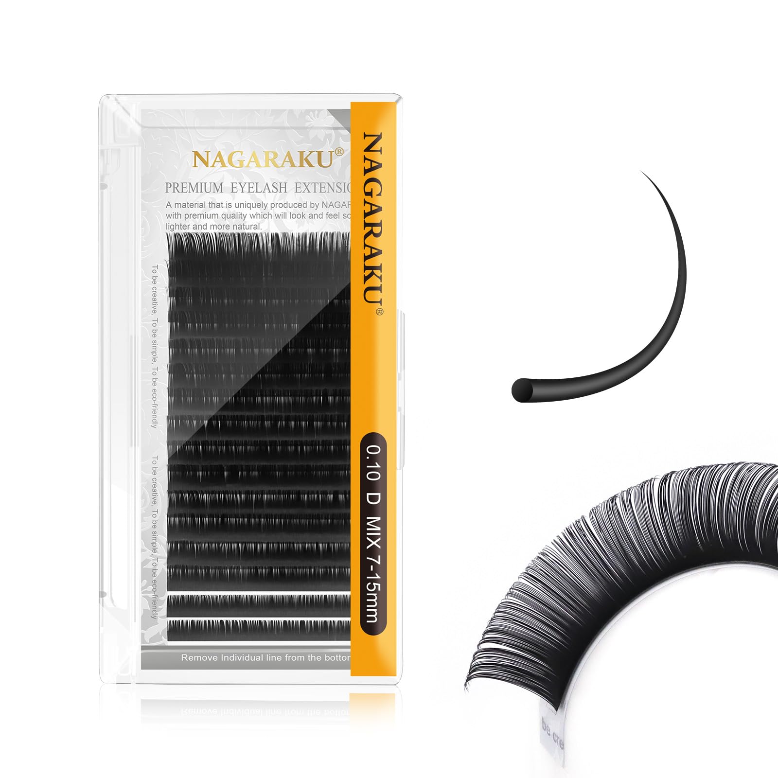 NAGARAKU Wimpernverlängerung Klassisch Individuelles 1:1 Wimpern Volumen Einzelwimpern Natürliche Halbpermanente Weiche Wimpernzubehör Mattschwarz Single Lash Extension 16 Reihen 0.10mm D Curl 7-15mm