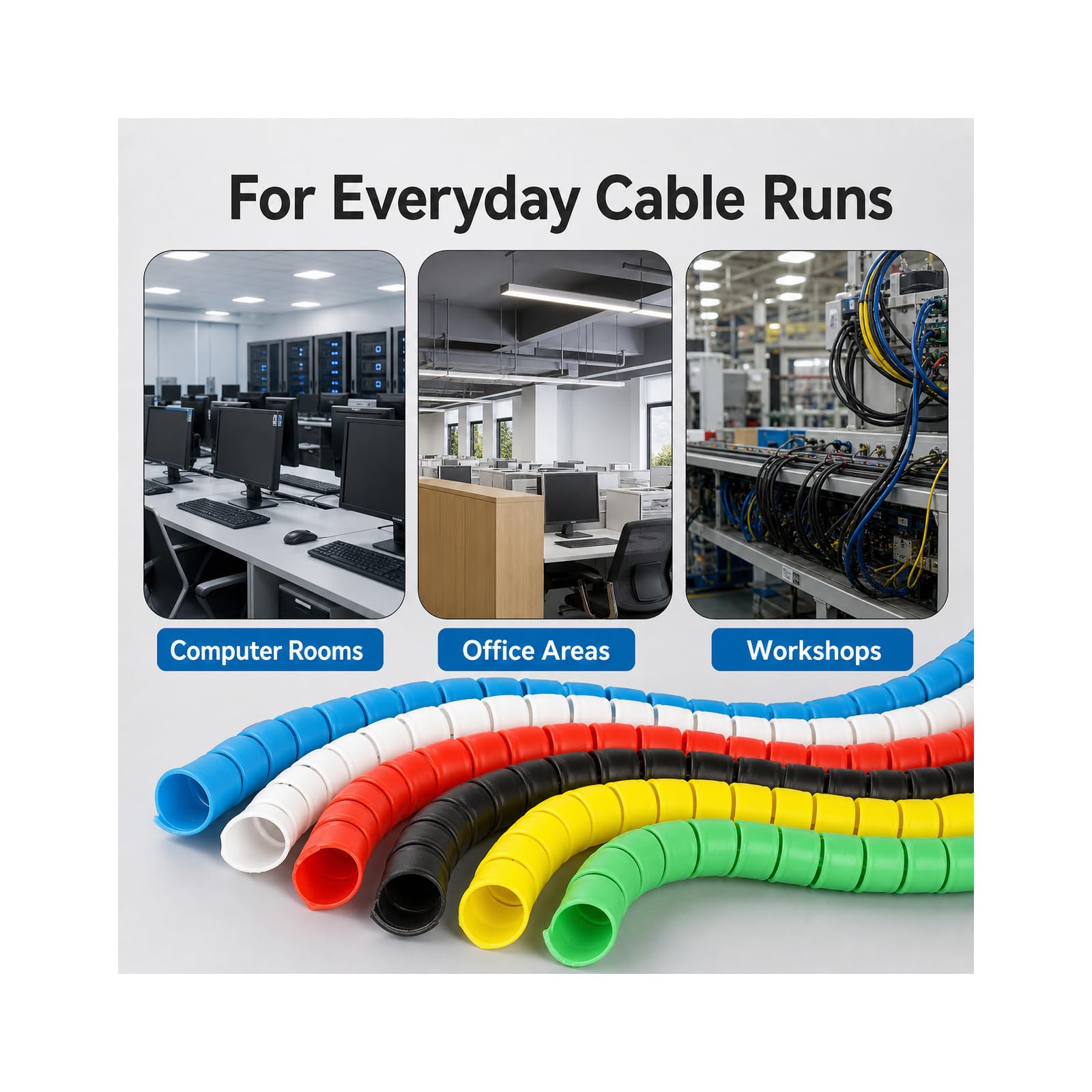 Protector De Cables Organizador,Manguera De Cable En Espiral,Envoltura Cable Espiral,Resistente Al Desgaste,A Prueba De Polvo,para Hogares,Oficinas O Locales De Ocio
