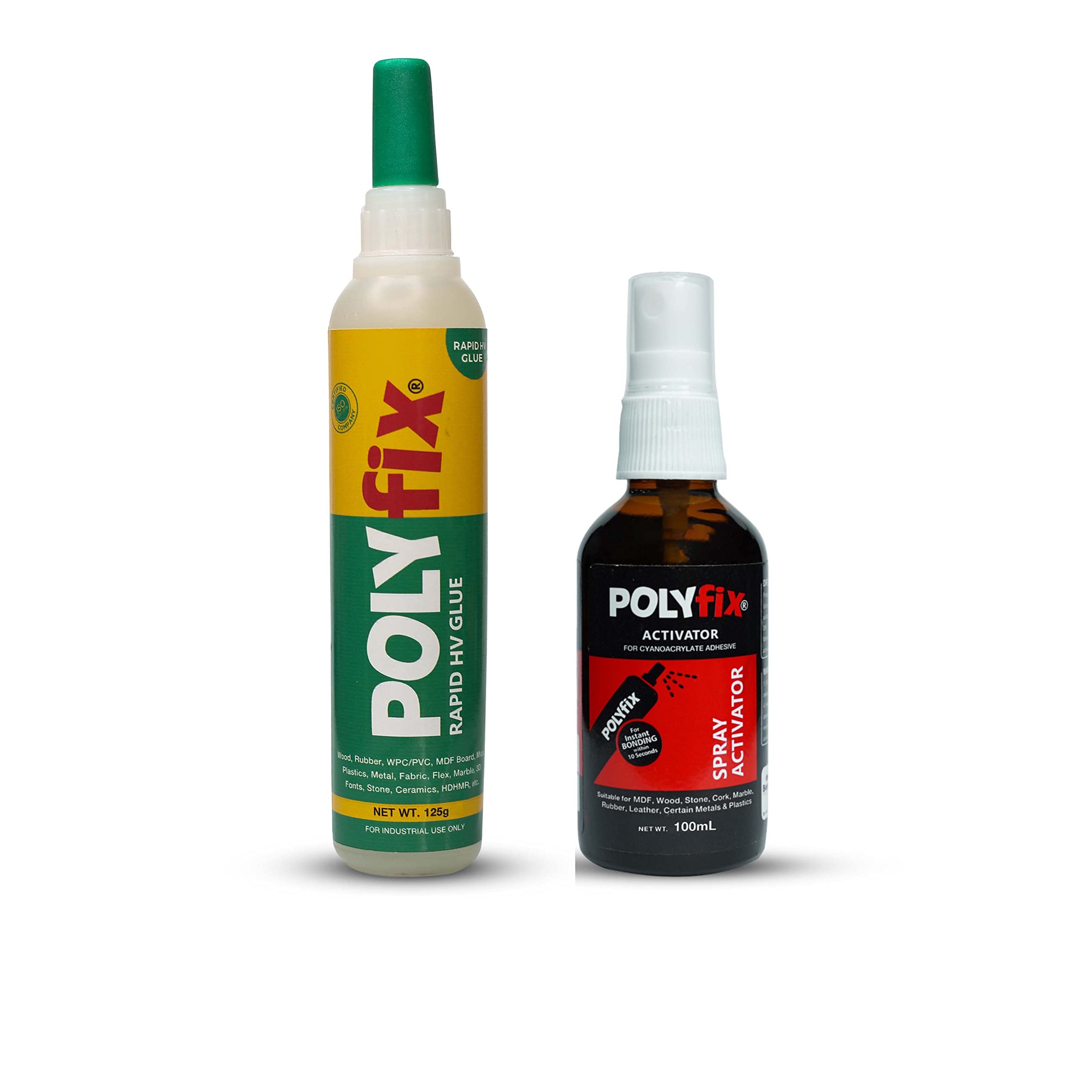 Polyfix High Viscosity Cyanoacrylate Instant Glue and Spray Activator Combo Kit - Suitable for Wood, Stones, Acrylic sheets, Plastic, Metal - for Quick and Strong Bonding - 125g+100ml (B0C6GZR477) Amazon Price History, Amazon Price Tracker