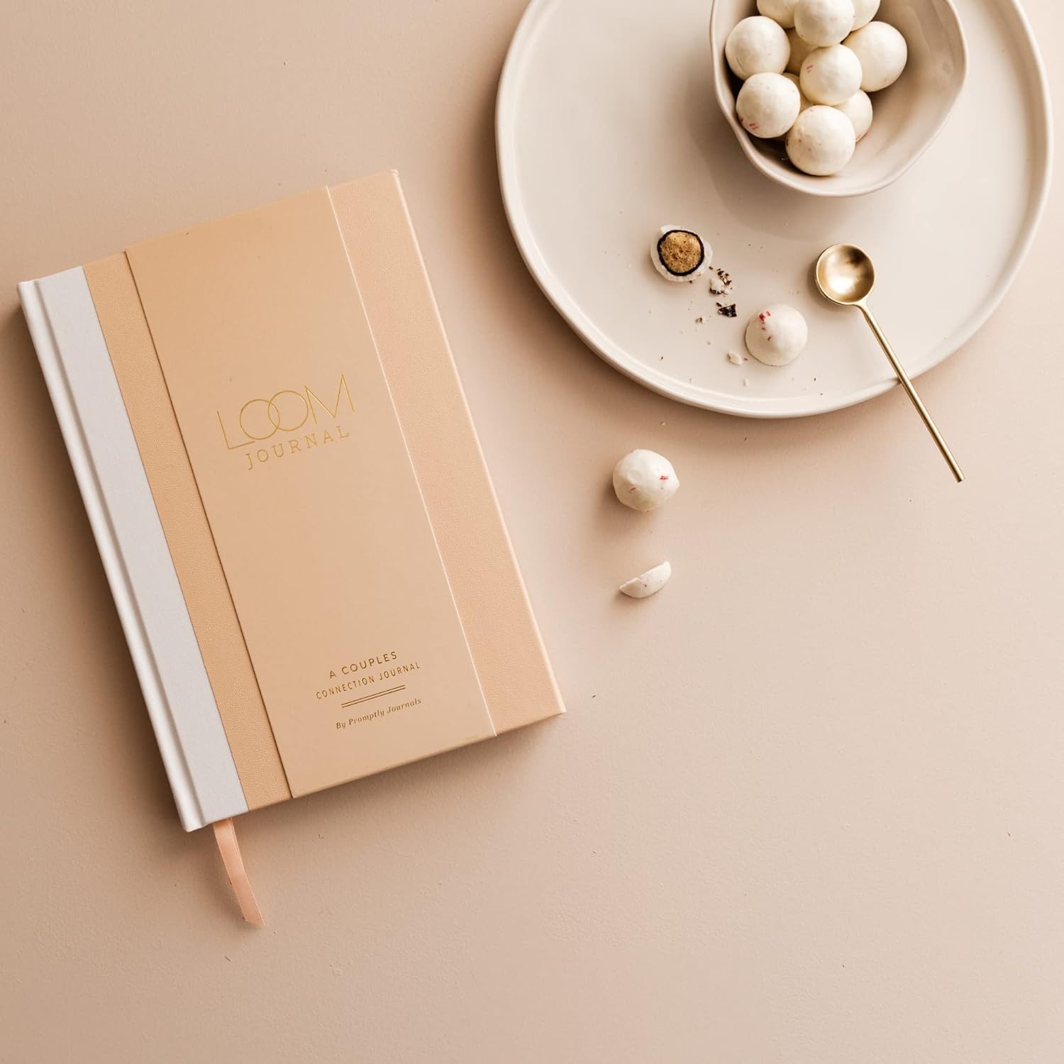 Promptly Journals, Our Connection Journal: 52 Weeks of Exploration for Two (Sorbet Orange, Linen/Leatherette) | Relationship Book for Couples | Couples Therapy Journal