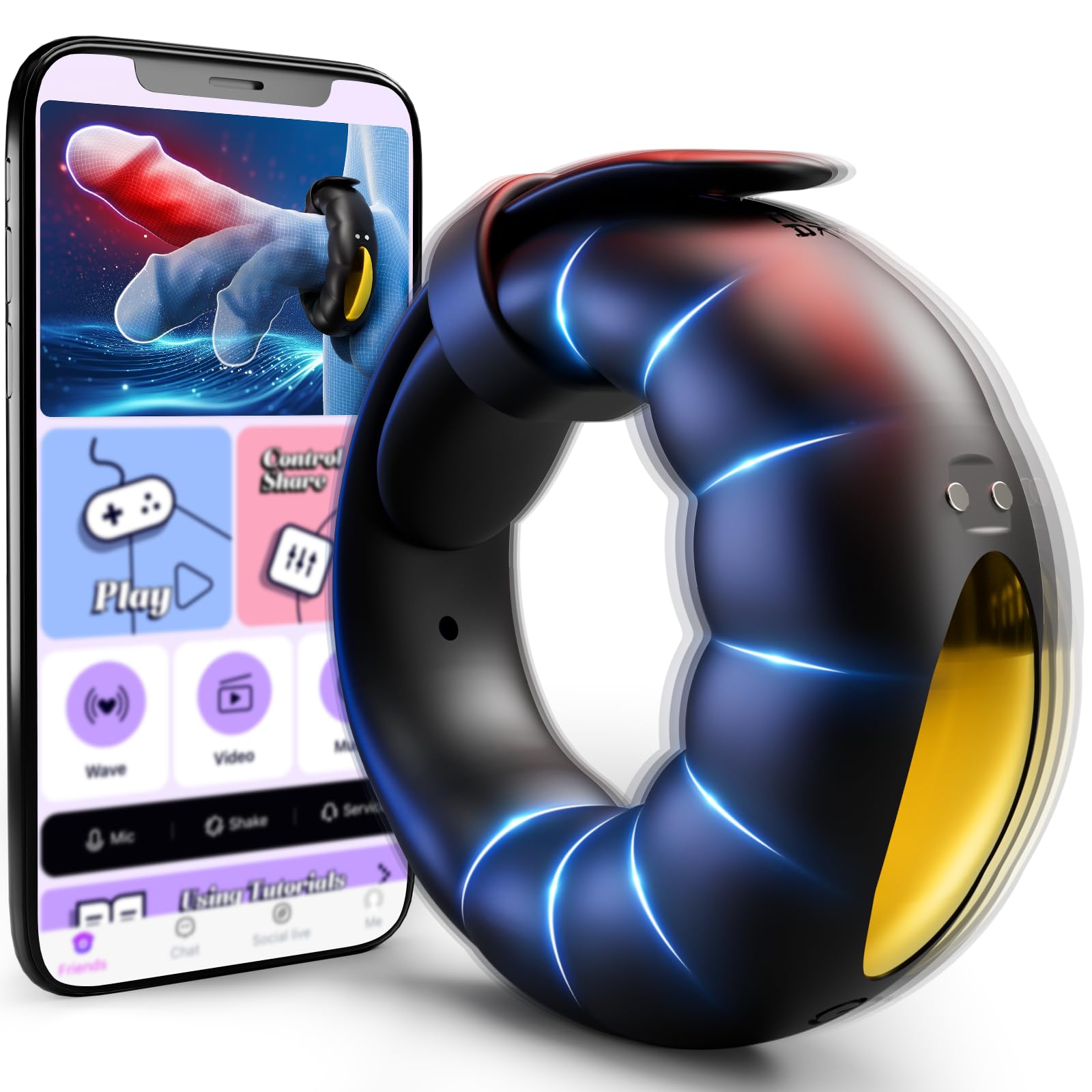 Amazon.com: Vibrating Cock Ring Sex Toys - Powerful Penis Ring Vibrator  with 10 Vibrations & Adjustable Buckle, App Control Male Sex Toy Cockring  for Erections, Adult Sex Toys & Games for Men