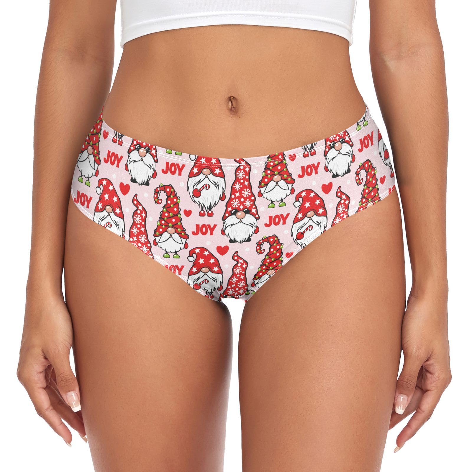 Jhkku Women's Christmas Gnomes Underwear For Panties Soft Breathable Hipster Bikini Briefs, S
