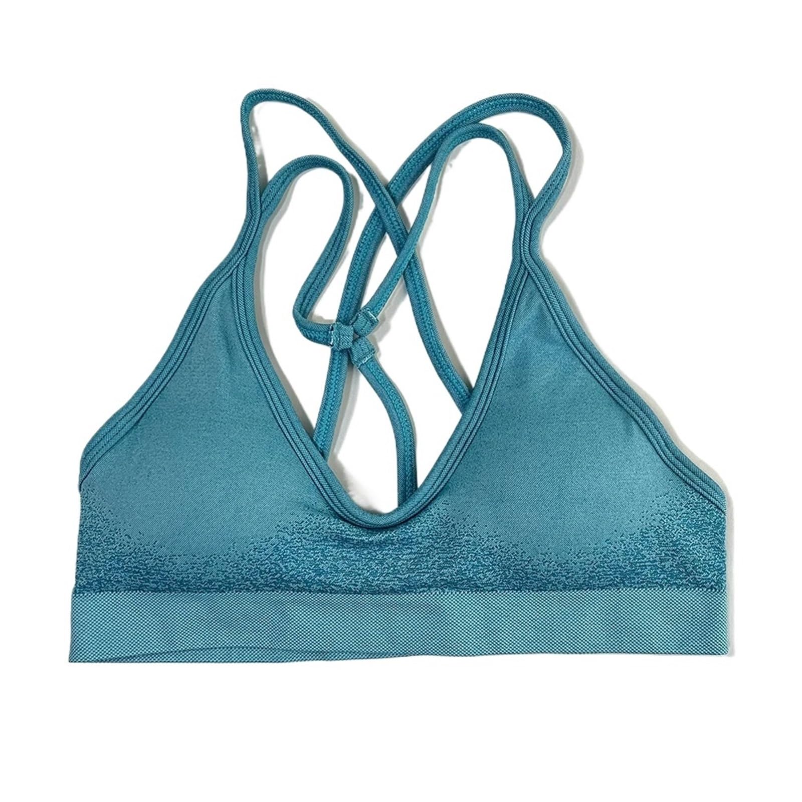Sujetador Deportivo Alto Impacto Top Corto con Espalda Cruzada, Acolchado y Cuello Halter for Fitness, Gimnasio, Correr, Entrenamiento sin Costuras, Yoga