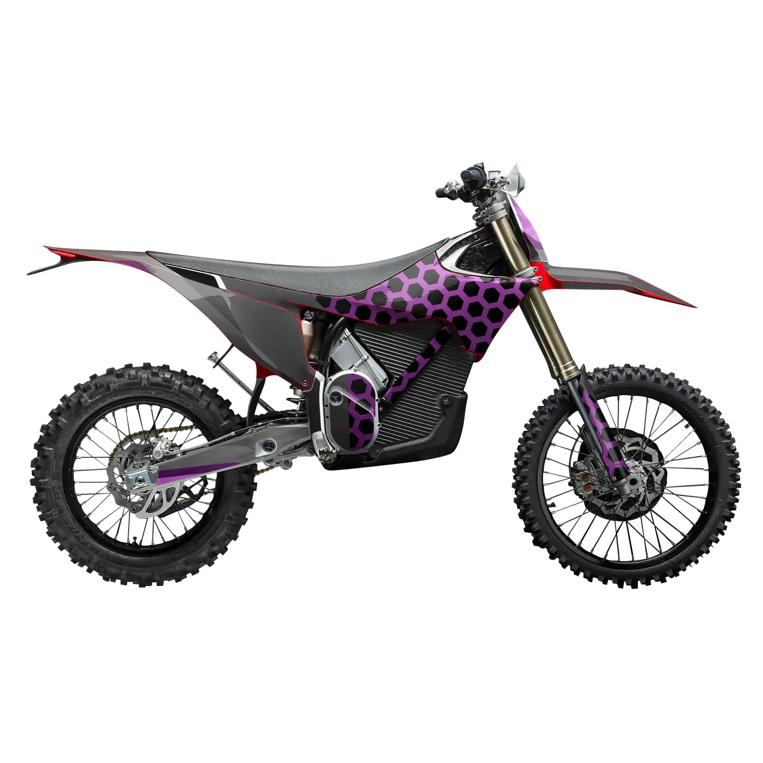Stark Varg MX 2023-2025 Graphics Kit Wrap - Hex Magenta - Varg MX Skin - Premium 3M Vinyl Protective Wrap Decal Cover - Easy to Apply | Crafted in The USA by MightySkins