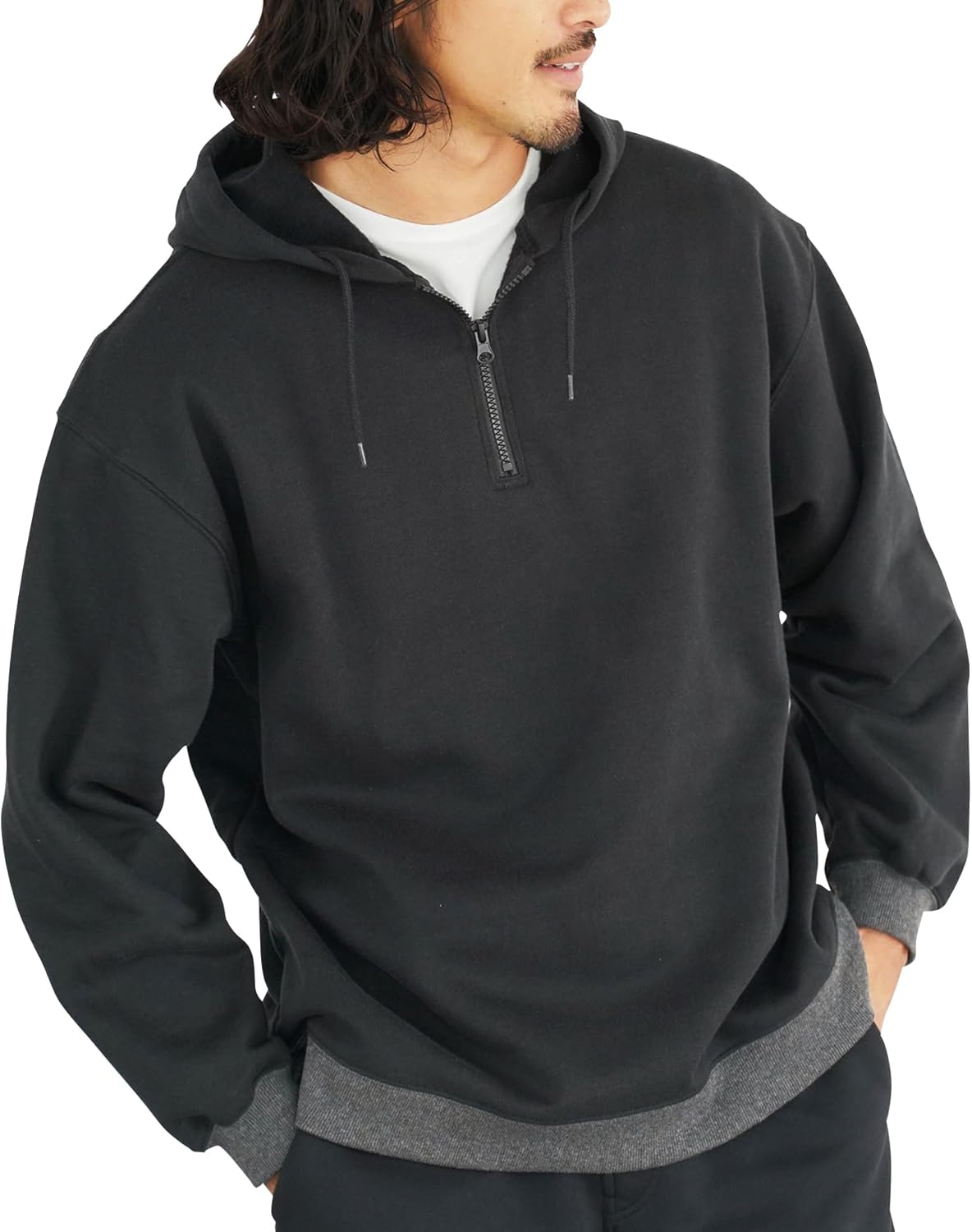 フレッドペリー ロゴ刺繍 裏毛 ドローコード プルオーバーフーディ