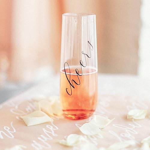 Miniatura 5 de ModParty Copas de felicitación | Juego de 12 | Recepción de boda, despedida de soltera, copas de plástico sin tallo | Recuerdos de dama de honor |