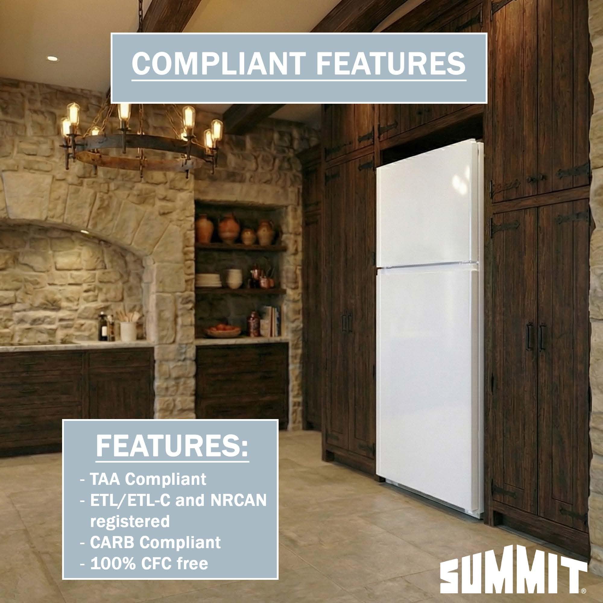 Summit 30” Top Mount Refrigerator - Freezer, 18 cu.ft. Capacity, ENERGY STAR Certified, White - FF18W on Fridge.com