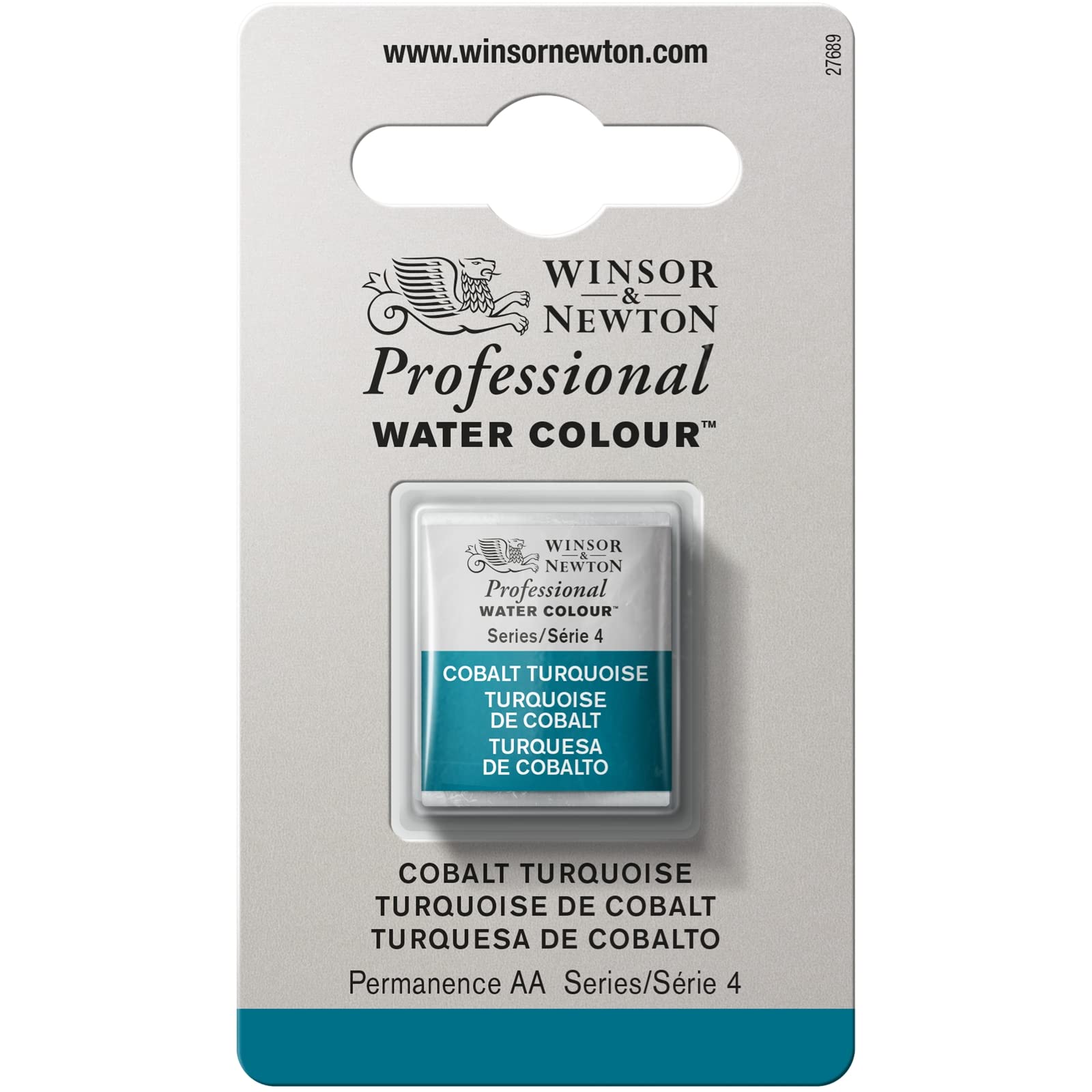 Winsor & Newton Professional Watercolour Paint, Artist Quality, Finest Pigments, Cobalt Turquoise, Half Pan