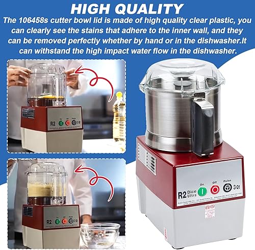 Miniatura 4 de 106458S - Tapa de cuenco cortador para robot Coupé procesador de alimentos R2, R2B, R2 Dados, R2N, R101B