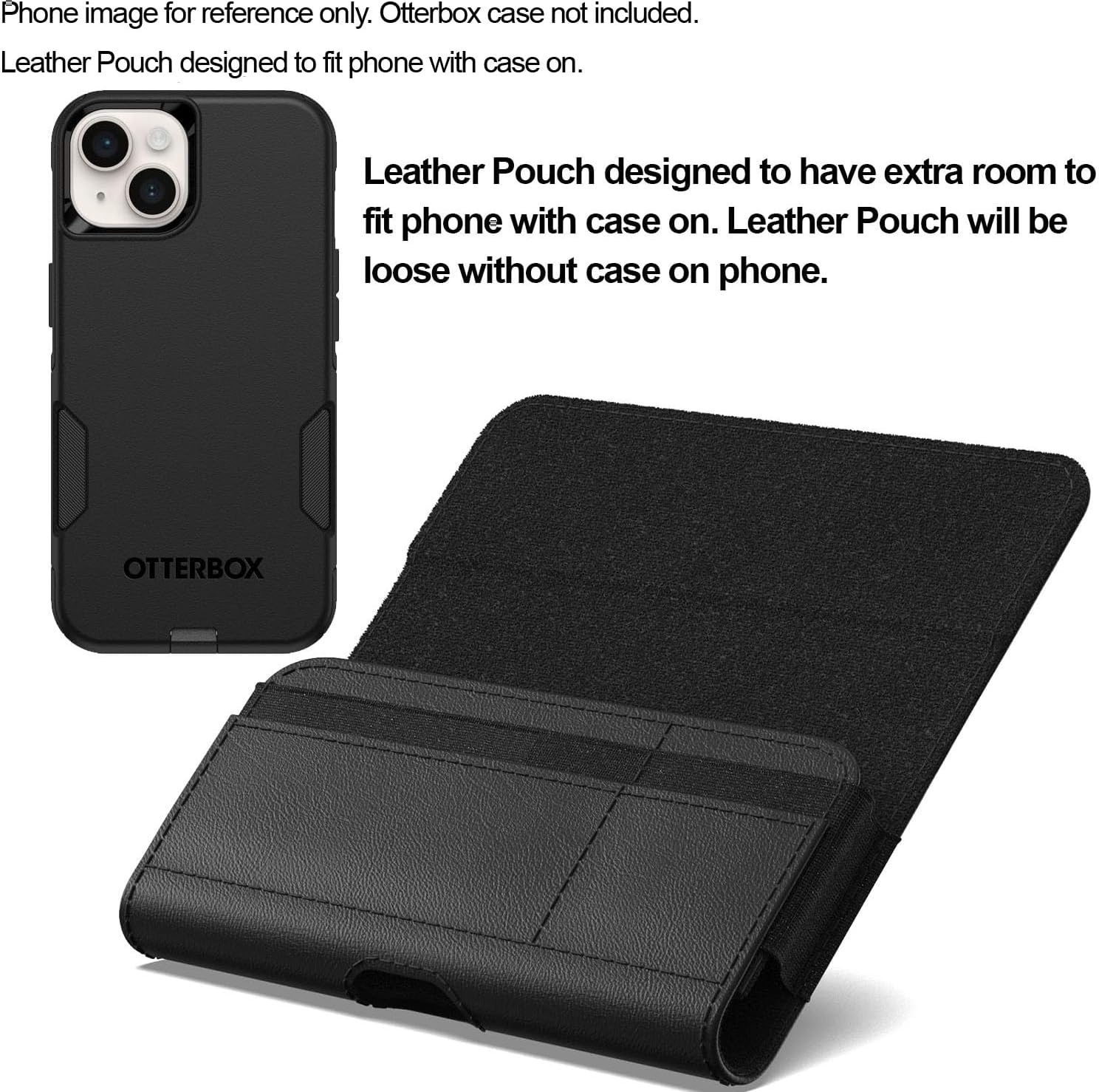 CoverON Holster for Google Pixel 10 9 Pro XL 9a / 8 Pro 7 Pro 6 Pro/Pixel 7 6 5A 4A 4 XL - Cell Phone Case Belt Clip ID Card Carrying Black Leather Pouch (Fits with Otterbox or Any Case on) - Image 3