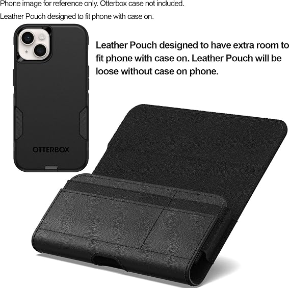 CoverON Holster for Motorola Moto G Stylus 5G/Edge Edge+ Plus/G Fast/One Action Hyper Zoom/G45 G85 G86 G96 Revvlry+ Cell Phone Case Belt Clip Carrying Leather Pouch (Fits with Otterbox or any Case on)