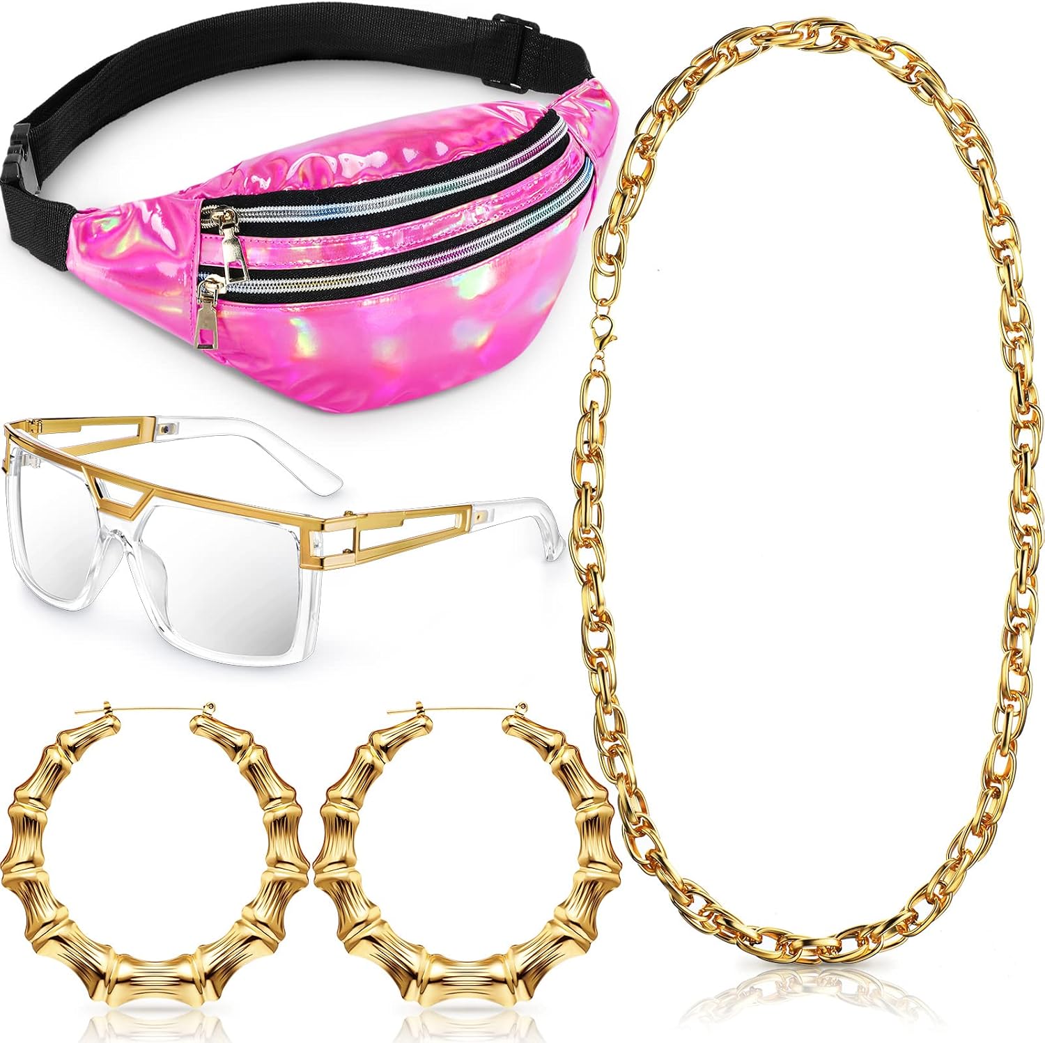 Epakh Hip Hop Woman Costume Kit 80s 90s Accessories