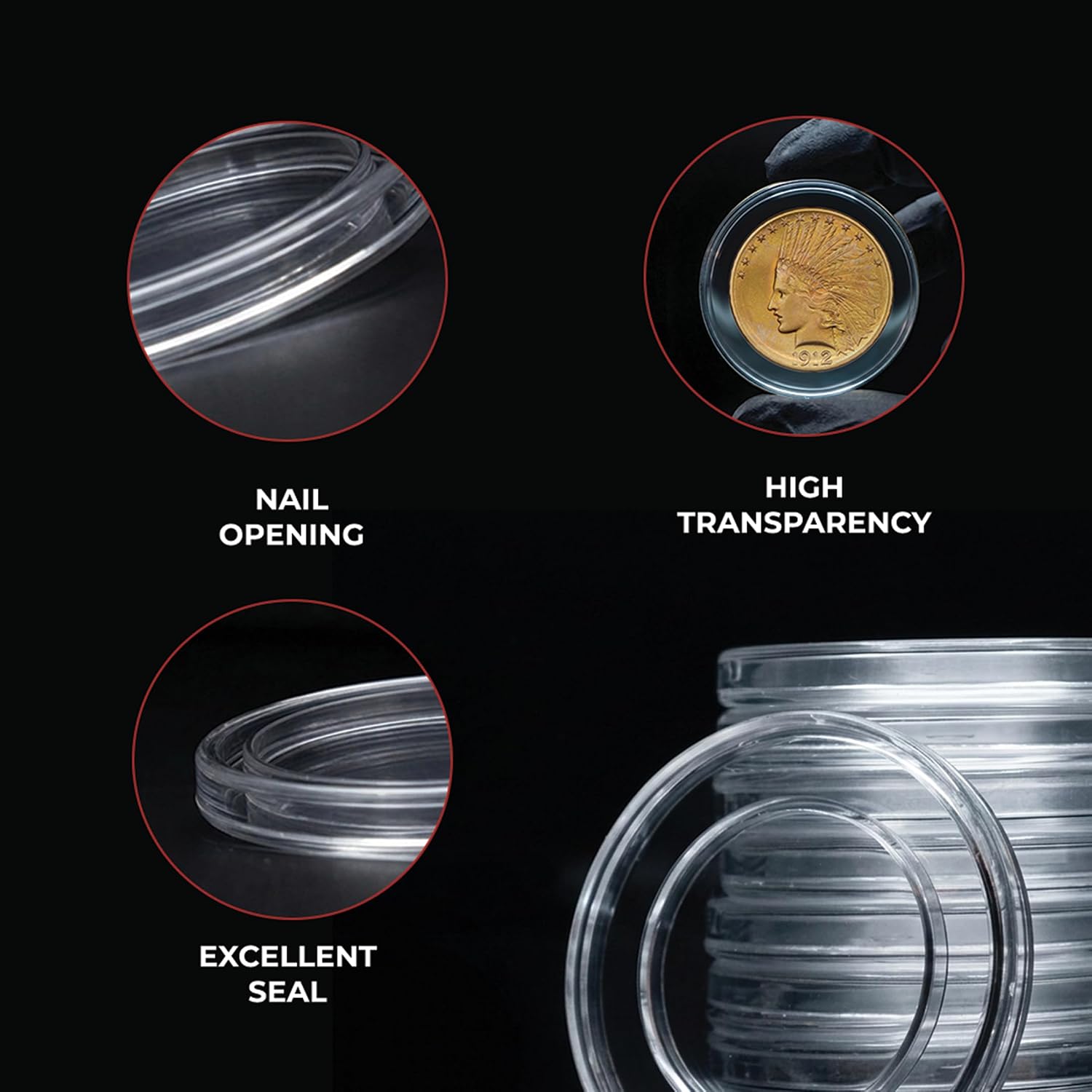 Air-Tite Holder A18 25ct Coin Holder/Coin Capsules - Protect & Display 18mm Collectible Coins, Direct Fit for 18mm Coins, Clear and Durable Protection for Collectible Coins Preserve Your dime image 4