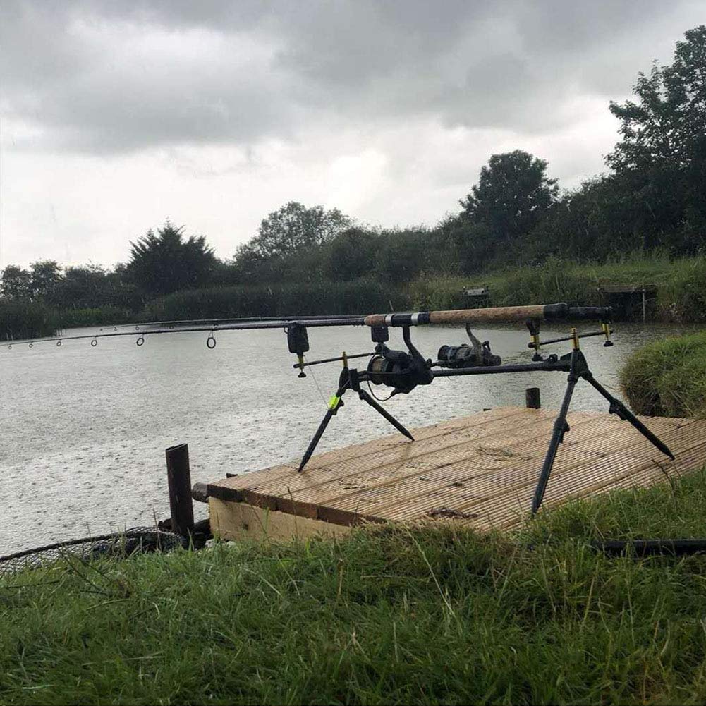 AKT Estante de Cañas de Pescar Soporte para Caña de Pescar + Bolsa Accesorios para Herramientas de Pesca Soporte de Poste