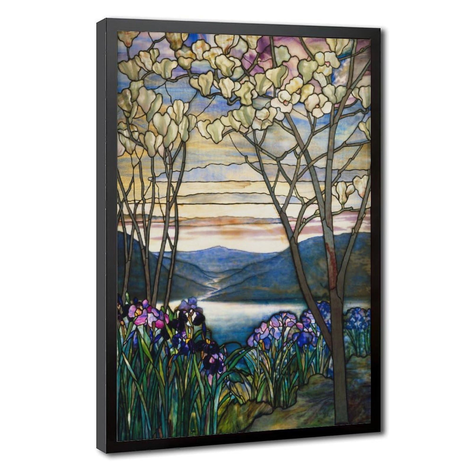 WCYB Louis Comfort Tiffany - Magnolias And Irises 1905 Prints Posters Canvas Deco Paintings Wall Art For Office Hangable Frame 12" L X 18" W