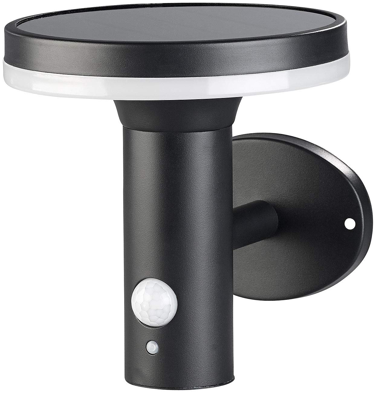 Lunartec Wandlampe: 2 Premium-LED-Solar-Wandleuchten, PIR-Sensor, Nachtlicht, 600 Lumen (hochwertige Solar-Wandlampe, Moderne Wandlaternen, Dimmer)