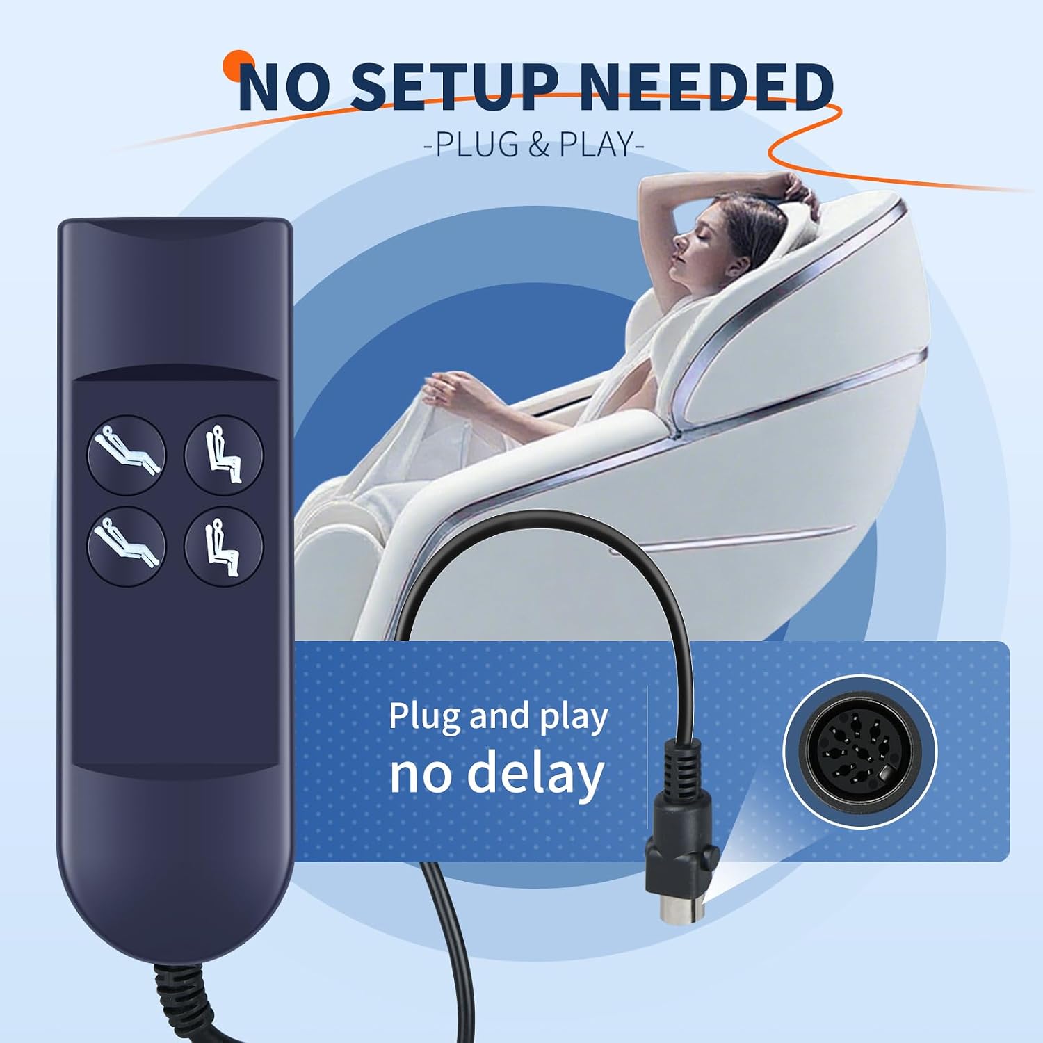 Replacement Remote Control for 8 Pin Massage Function Handset Controller for Recliner Chair Compatible with Most Recliner Chairs,Heat Vibration & Up/Down Mode Time